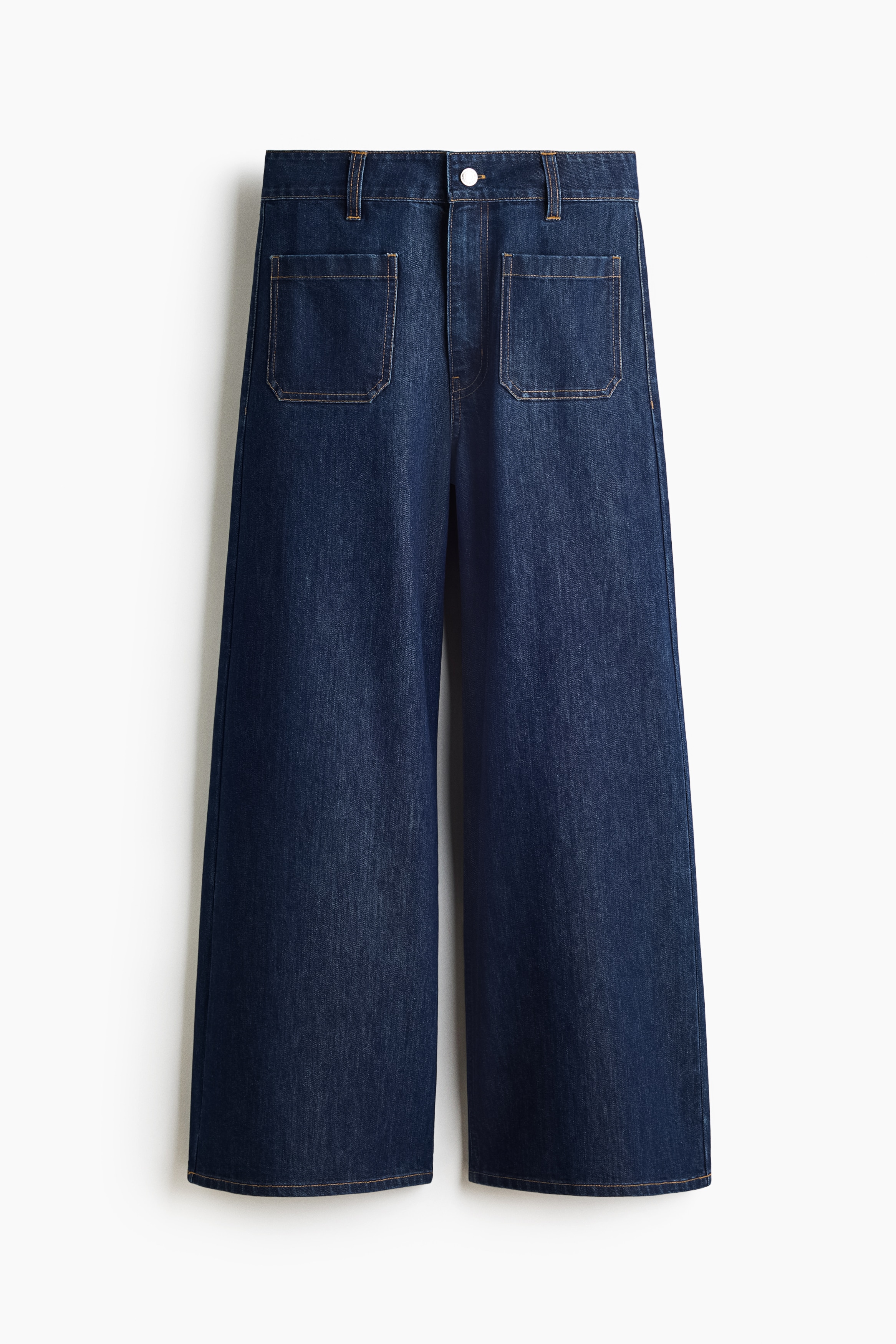 Wide High Waist Jeans - Dark denim blue/Light denim blue