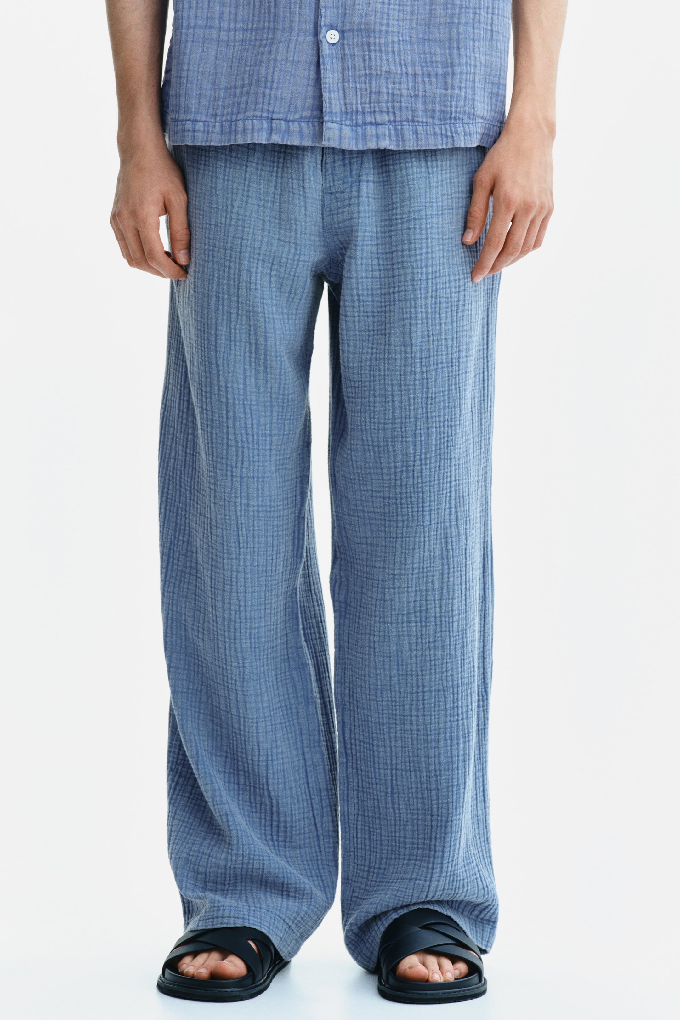 Pantalon ample en mousseline de coton