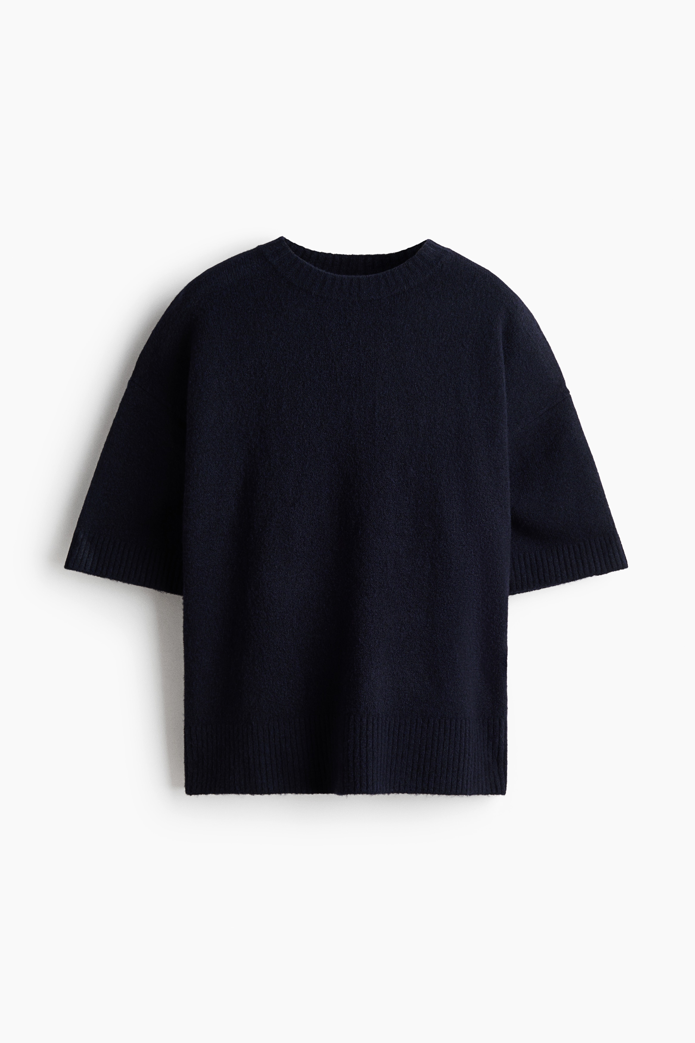 ニットTシャツ - ネイビーブルー/ライトベージュ/ダークブラウン