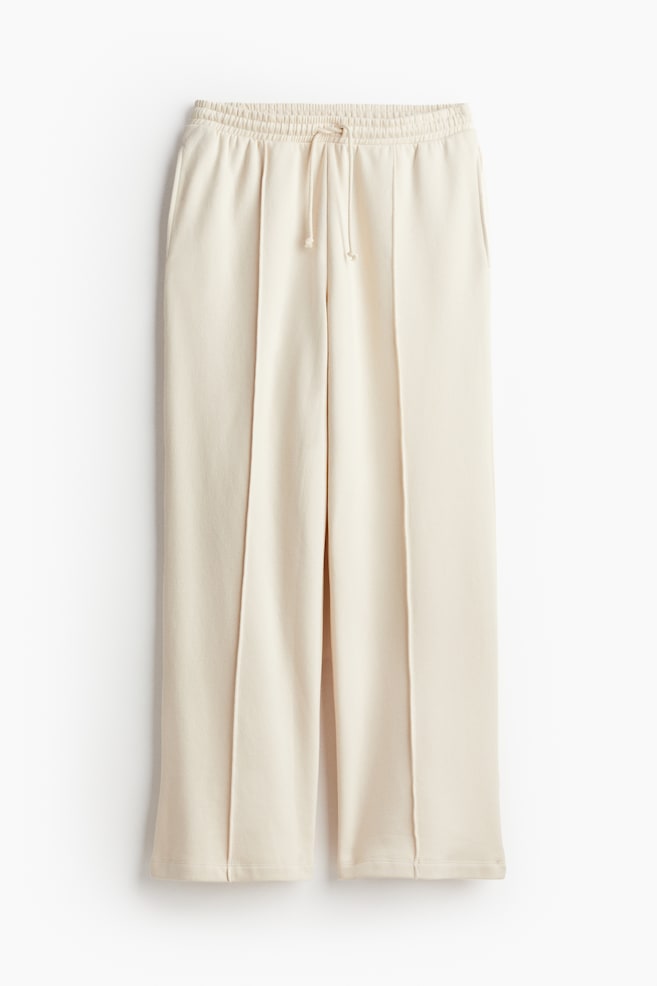 Crease-front sweatpants - Cream/Navy blue - 1