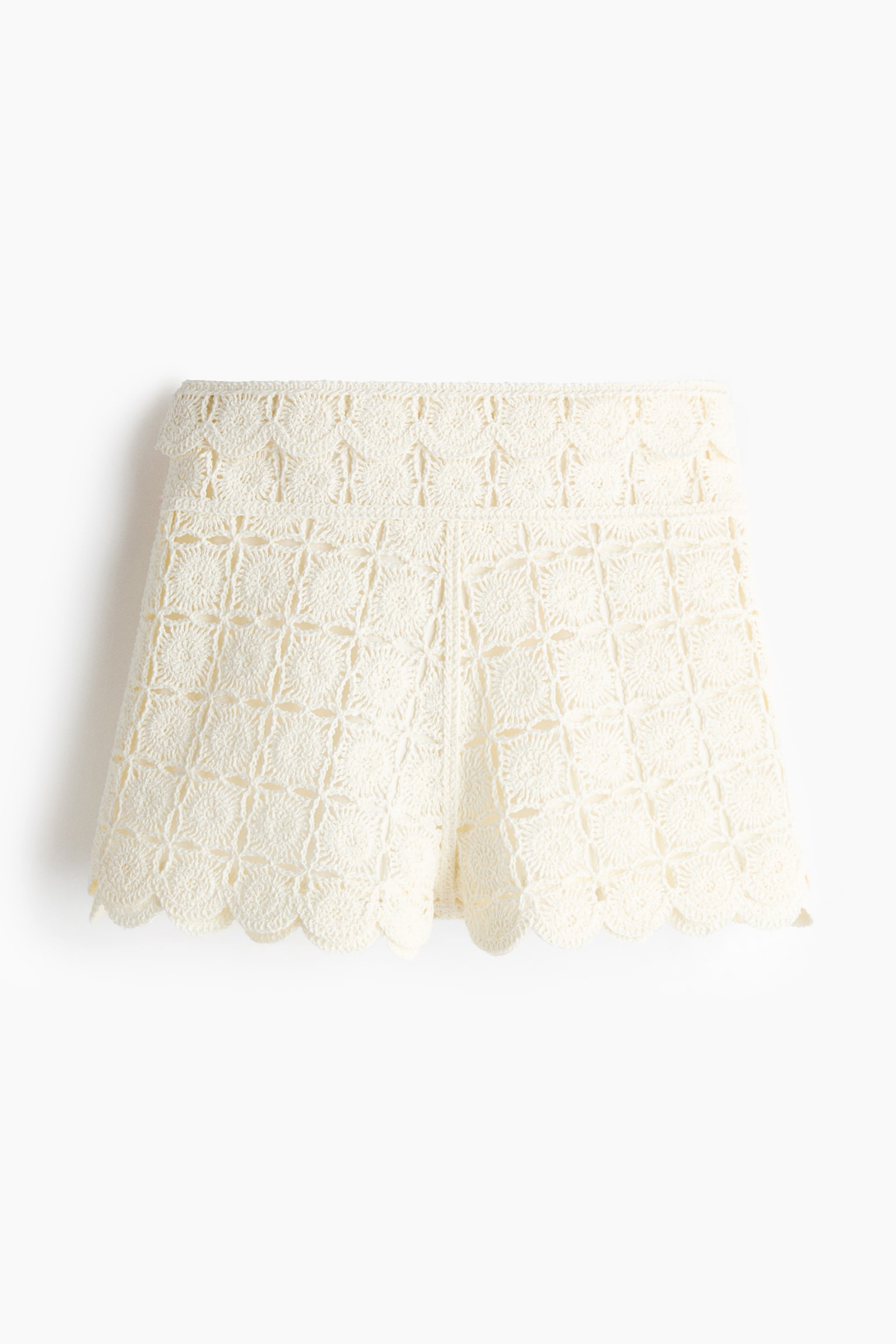 Crochet-look shorts-Cream - 2