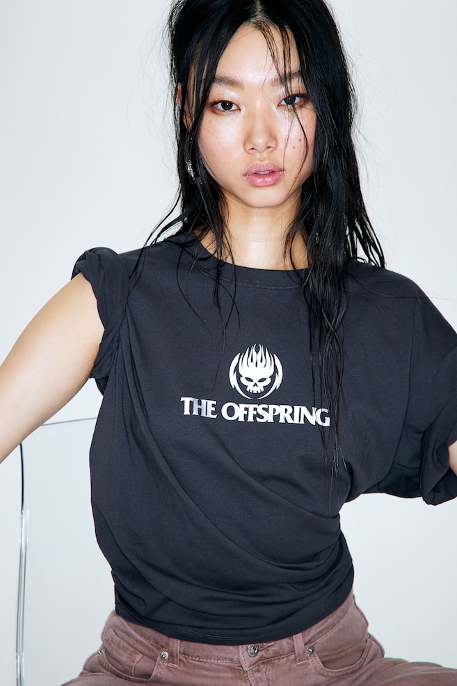 T-shirt oversize imprimé - Gris foncé/The Offspring/Vert kaki clair/Korn/Beige clair/The British Museum/Noir/Félix le Chat - 1