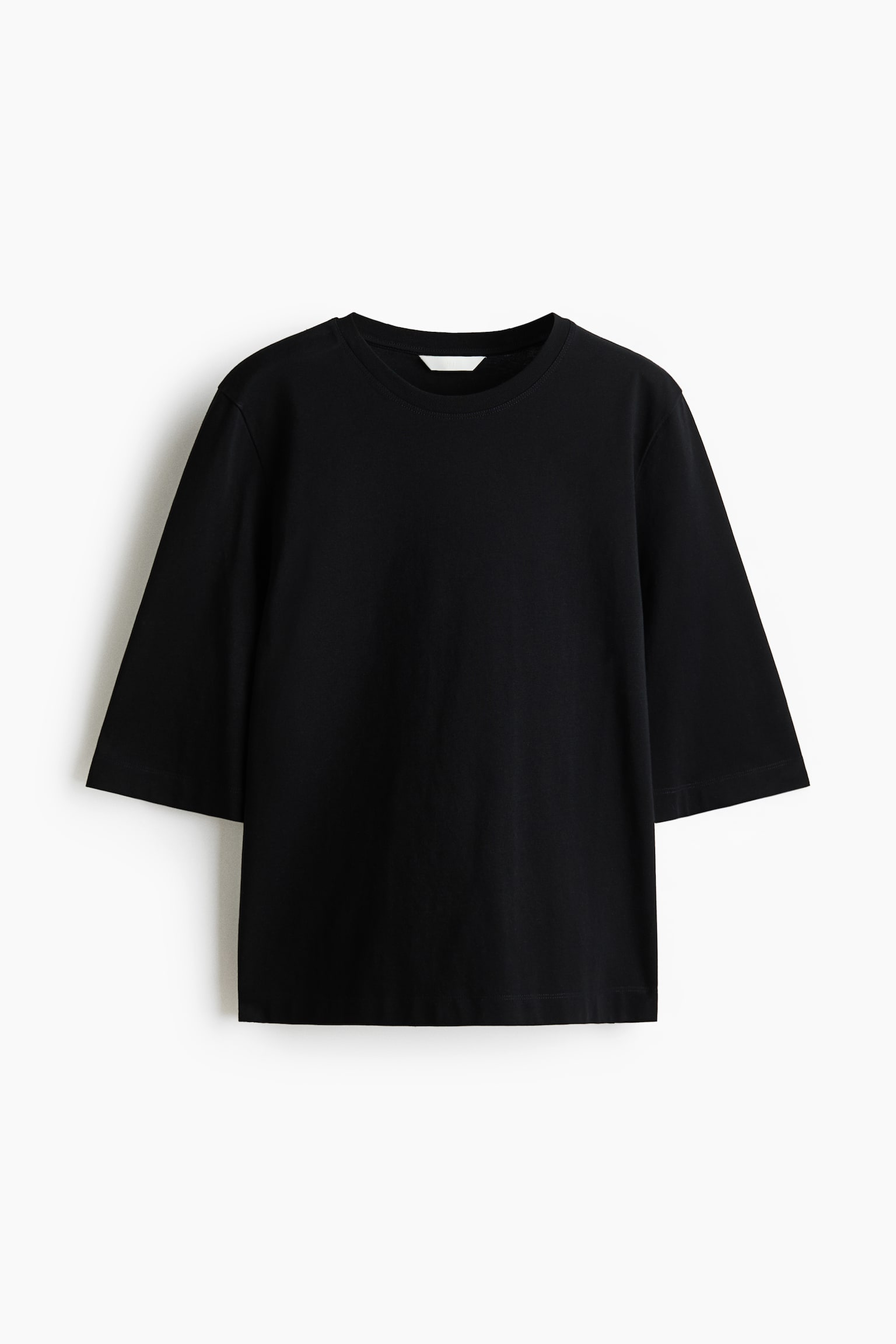 Женская футболка H&M Loose-Fit Cotton, цвет: Чёрный — фото 1