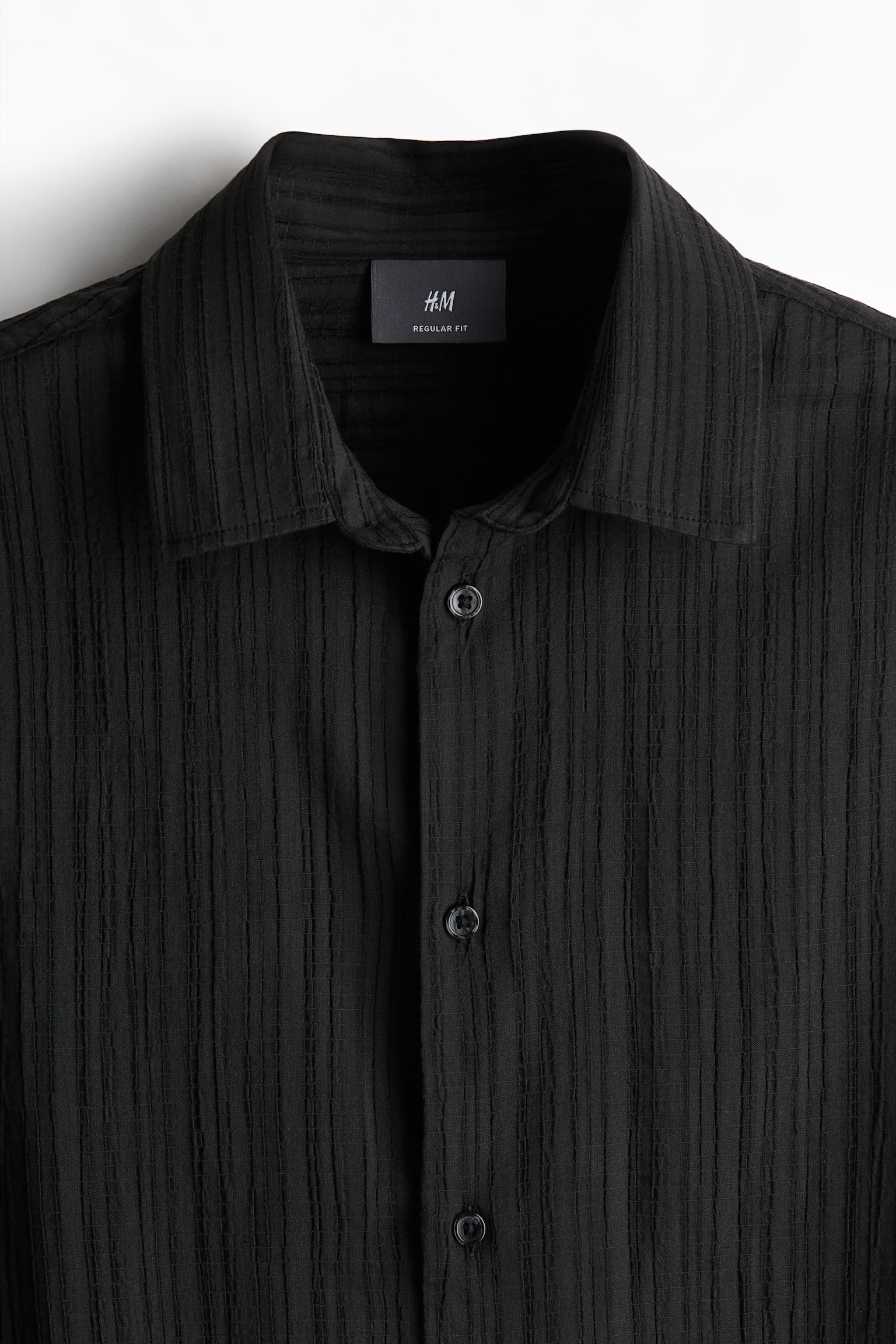 Regular Fit Textured shirt - Black/Greige/White - 3