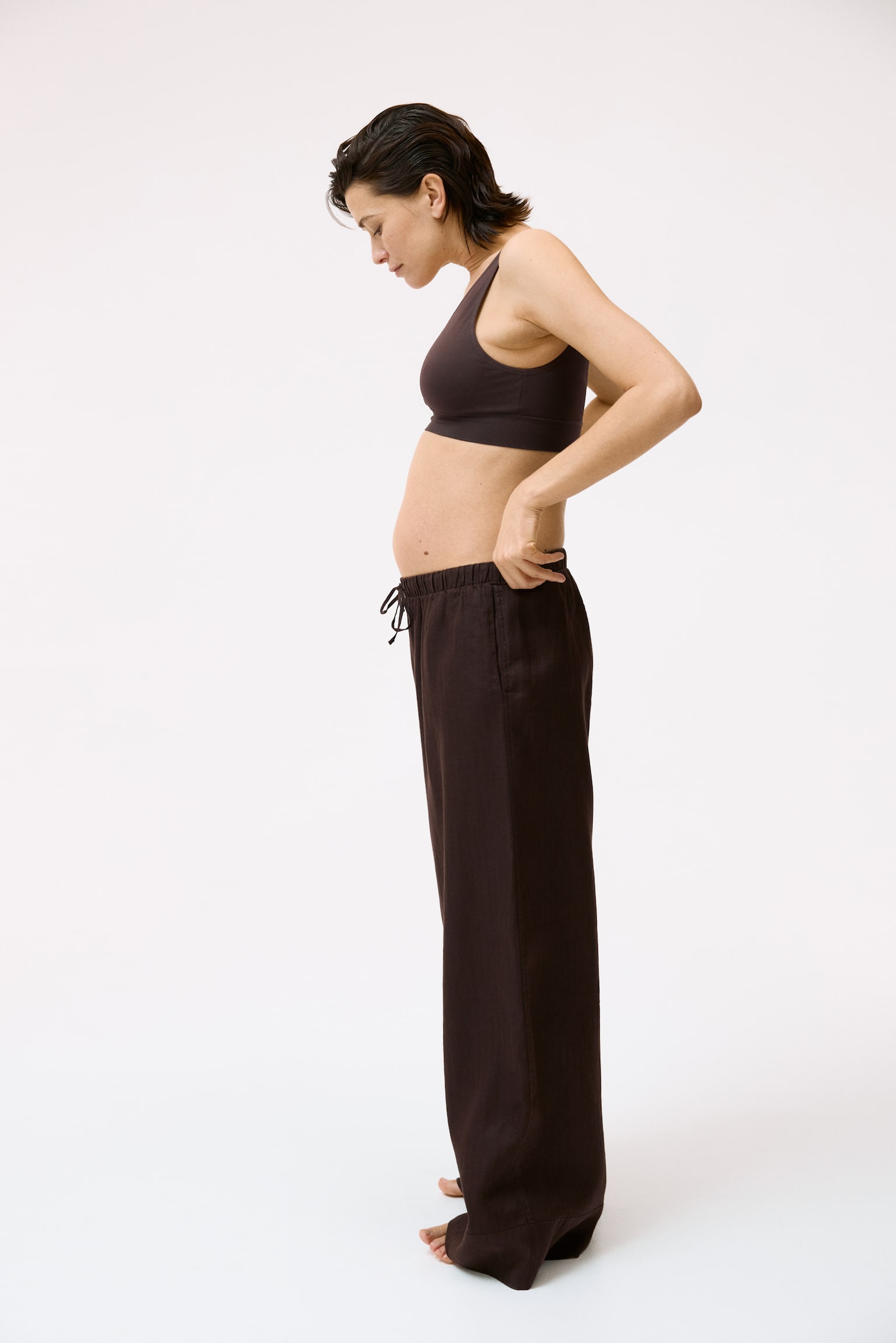 MAMA 2-pack seamless nursing bras - Light beige/Dark brown/Grey marl/Black - 3