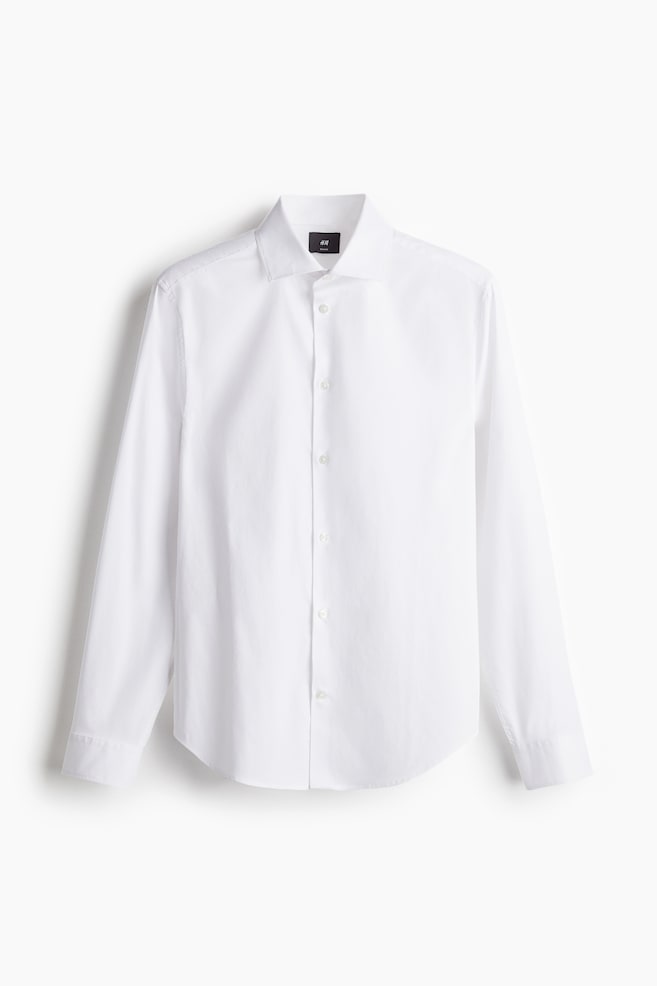 Slim Fit Shirt - White/Light blue/Black - 1