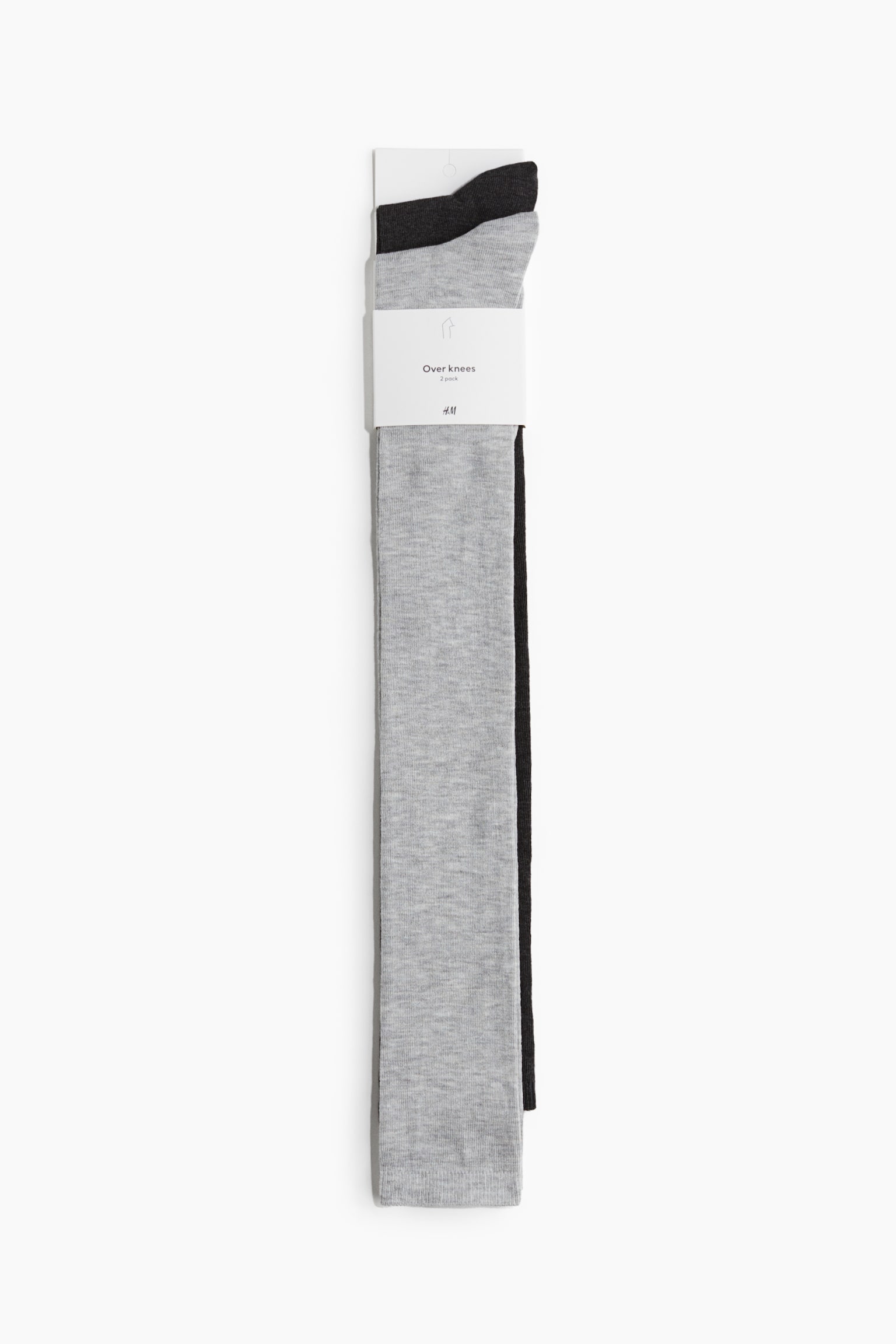 2-pack over-the-knee socks - Dark grey marl/Light grey marl/Black - 1