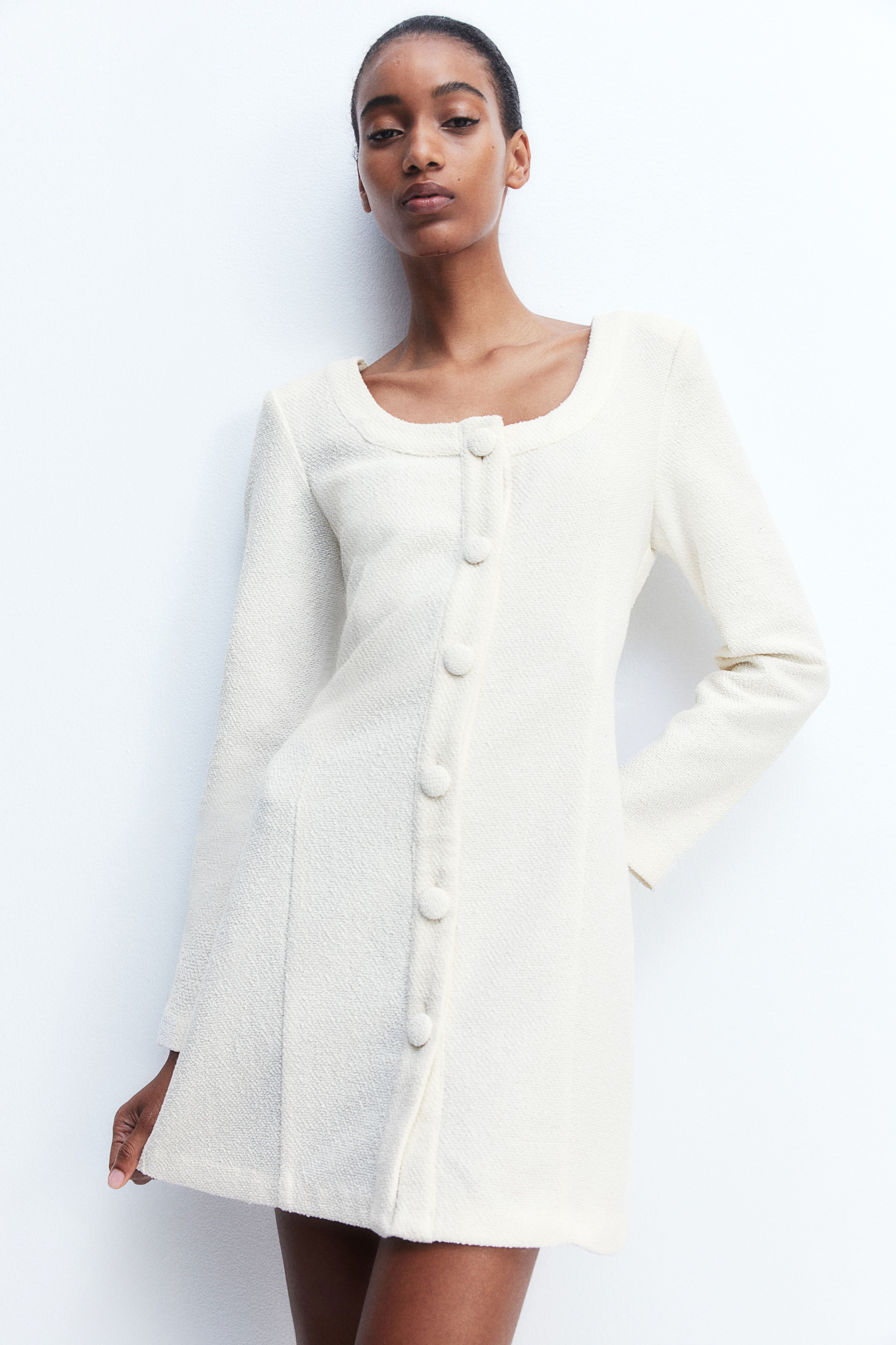 All white long sleeve dress hotsell