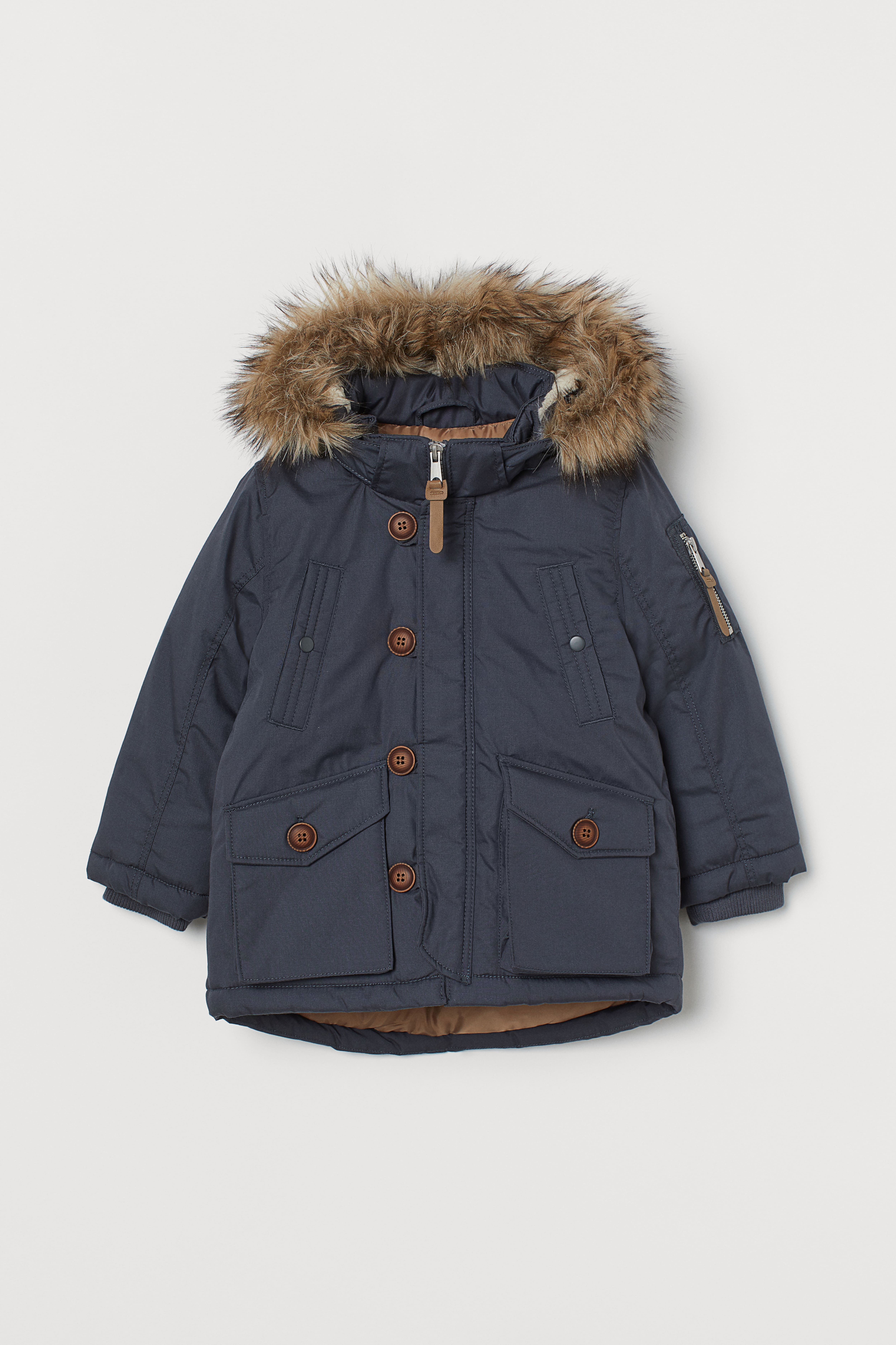 Padded parka with hood h&m best sale