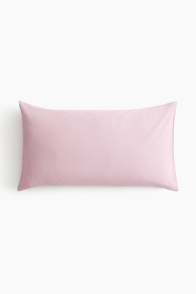 Cotton Pillowcase - Light dusty pink/Khaki green/White/Olive green - 1