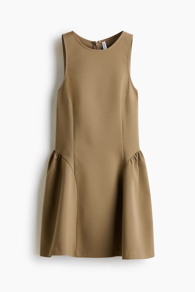 Vestido con falda acampanada - Beige/Marfil - 1