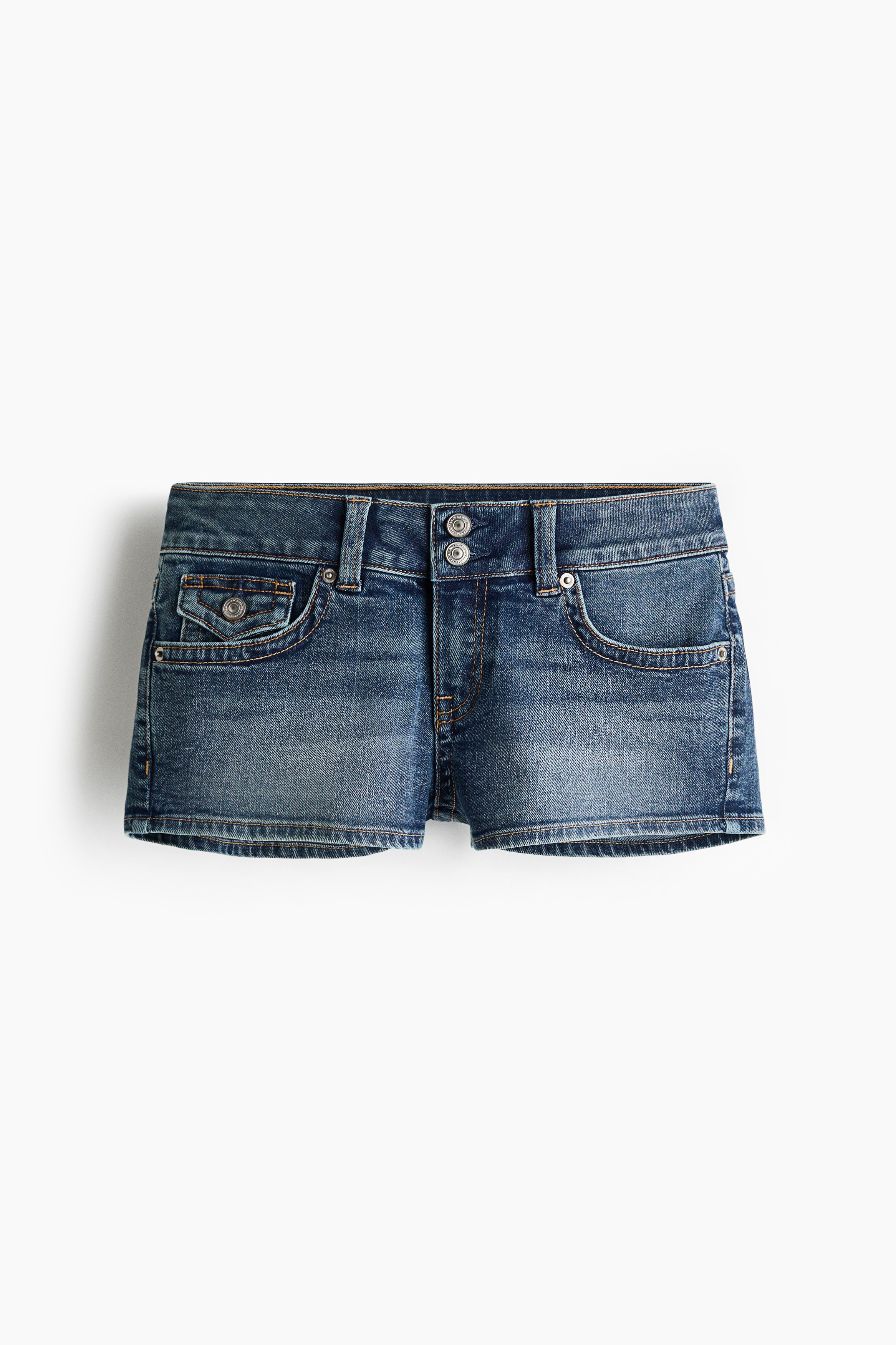 Low-Waist Mini Denim Shorts