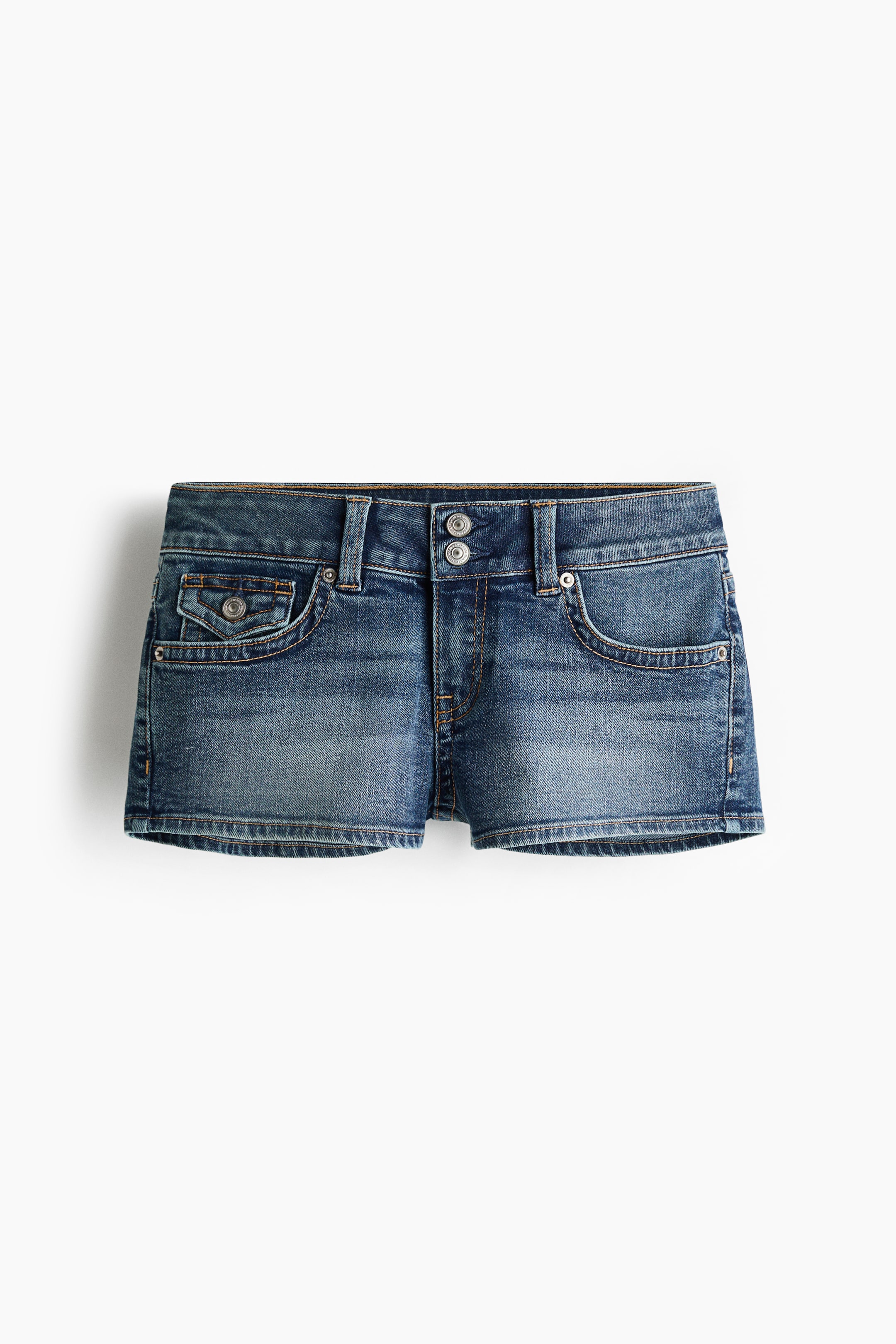 Mini short taille basse en denim