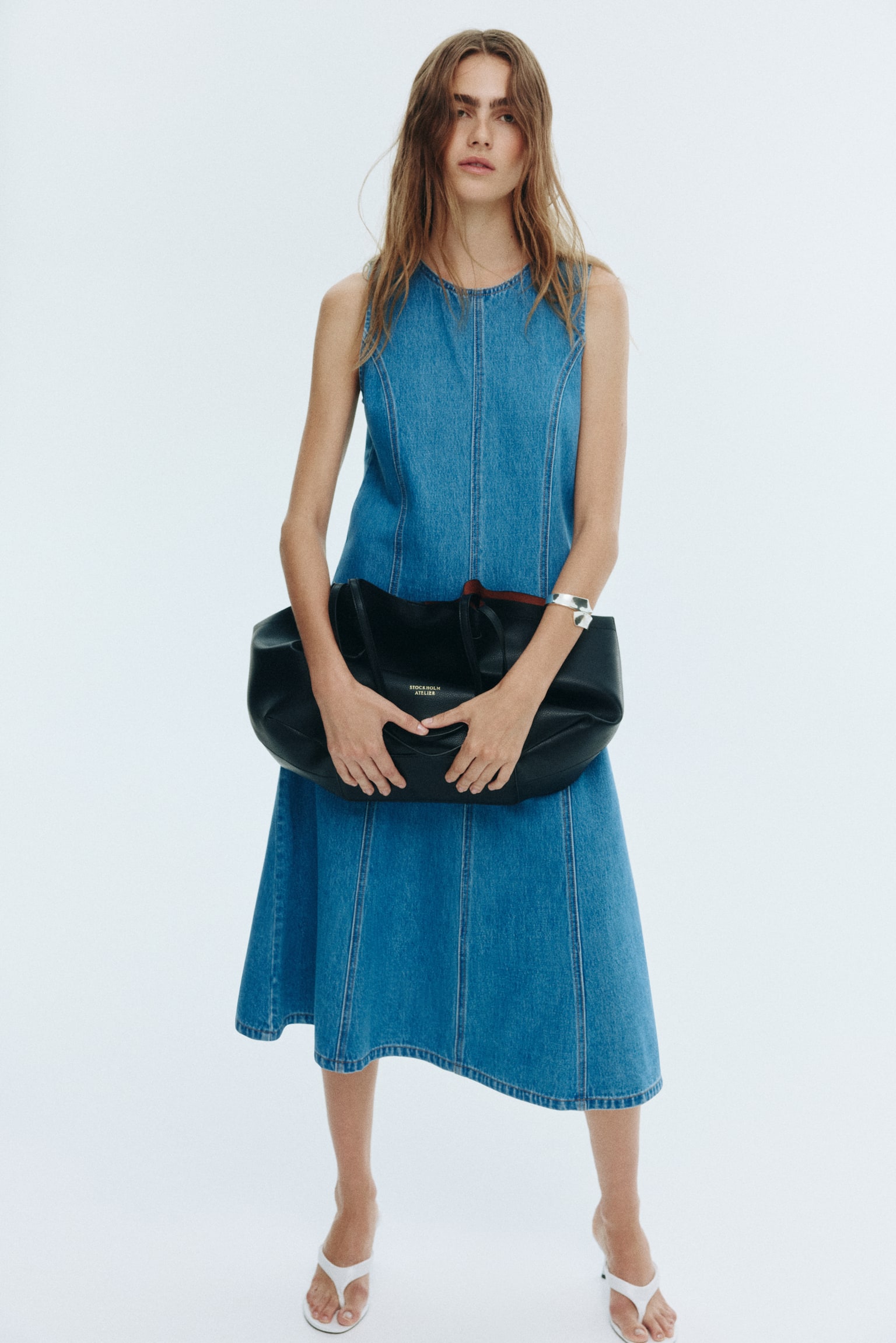 Váy denim không tay - Màu xanh denim - 3