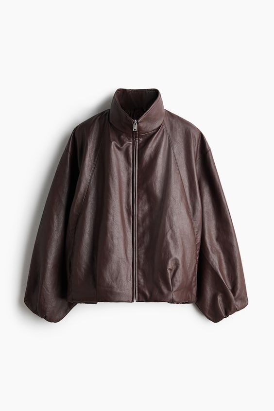 Женские куртки H&M Balloon-Sleeved Coated Jacket