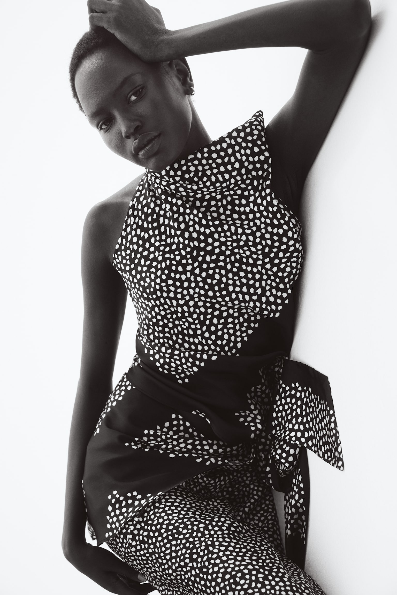 Halterneck top - Black/Spotted - 3
