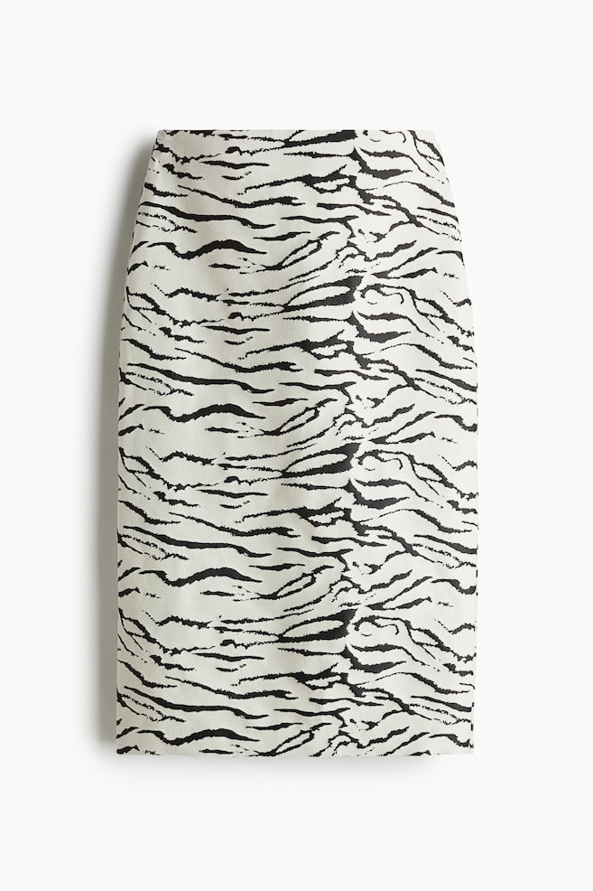 Jacquard-weave skirt - Cream/Zebra print - 1