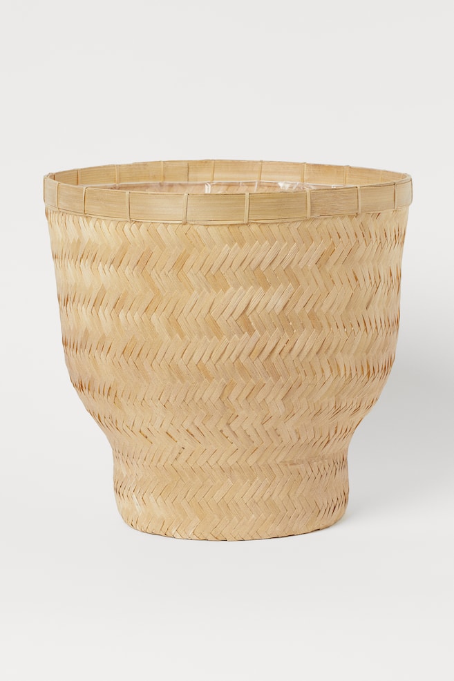 Stor potteskjuler i bambus - Beige - 1