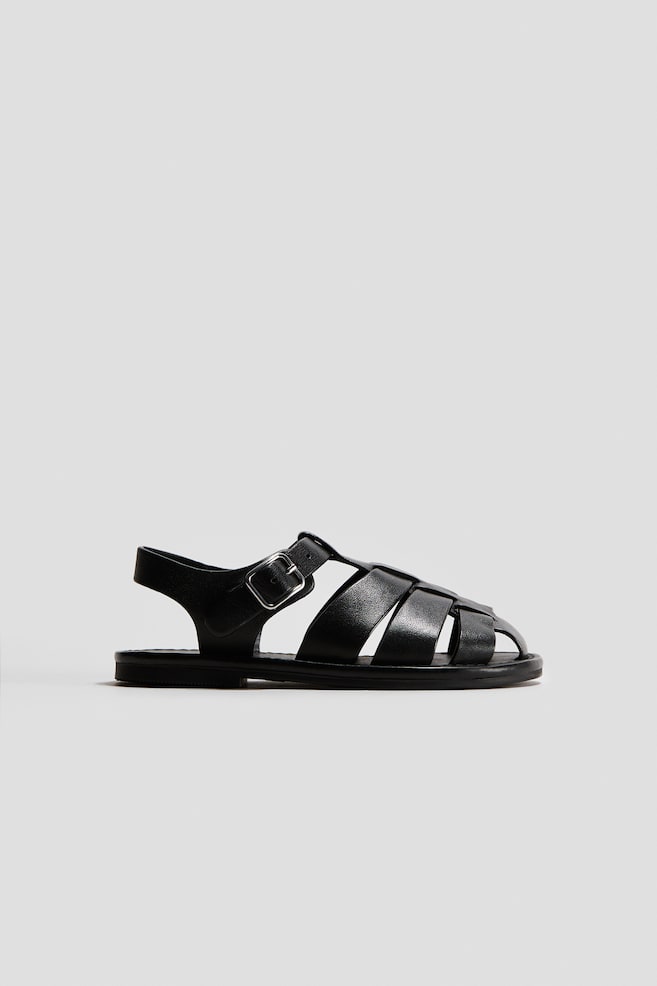 Leather fisherman sandals - Black - 1