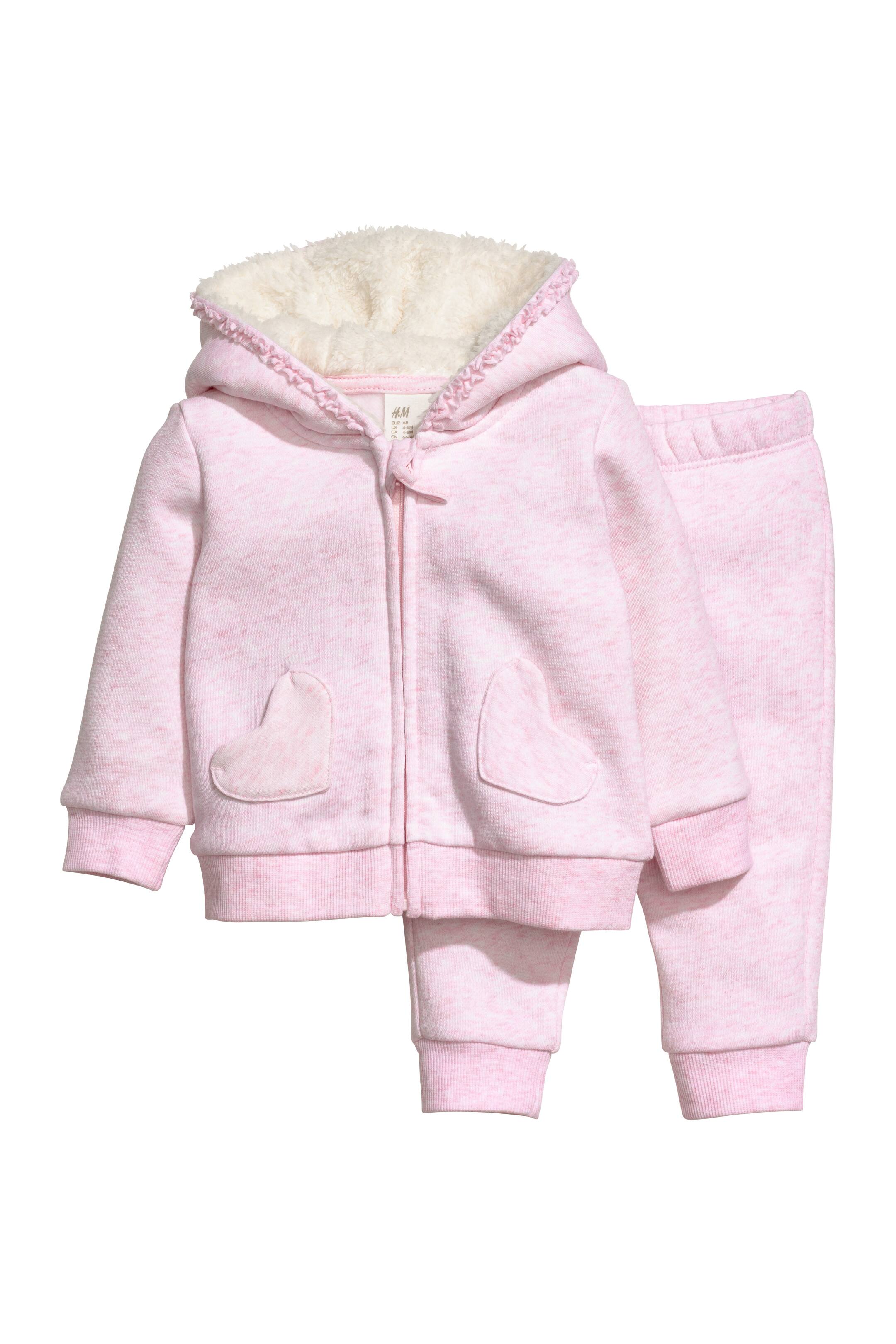 Näytä suurempi kuva: Huppari ja joggersit - Vaaleanroosa - Kids | H&M FI 1