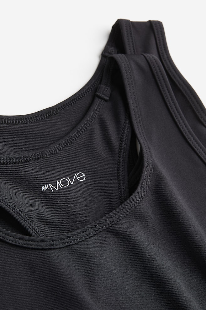 2-pack DryMove™ sports vest tops - Black/Purple/Black - 3