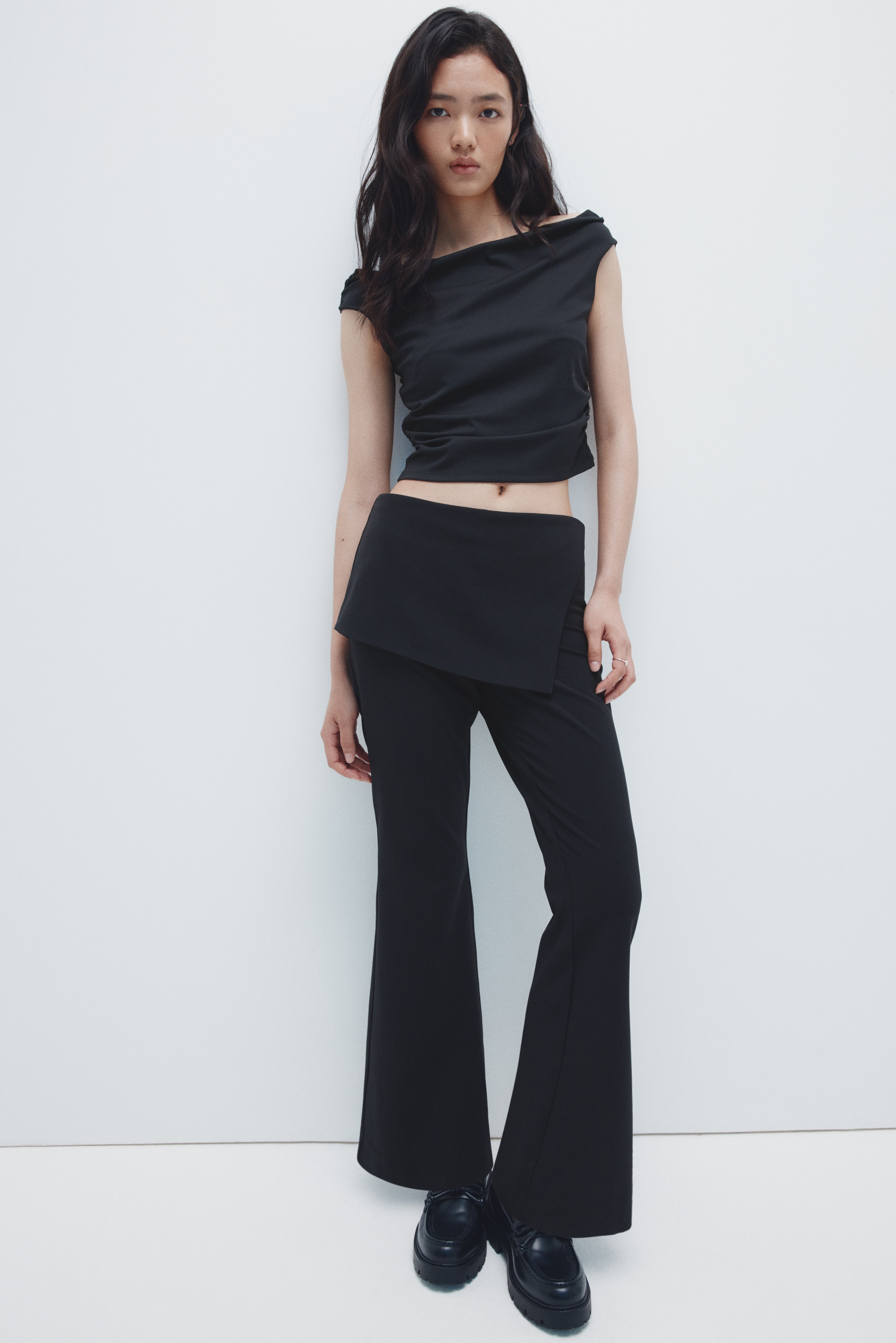 H & M - Skirt-layered trousers - ブラック H & M - Skirt-layered trousers - ブラック