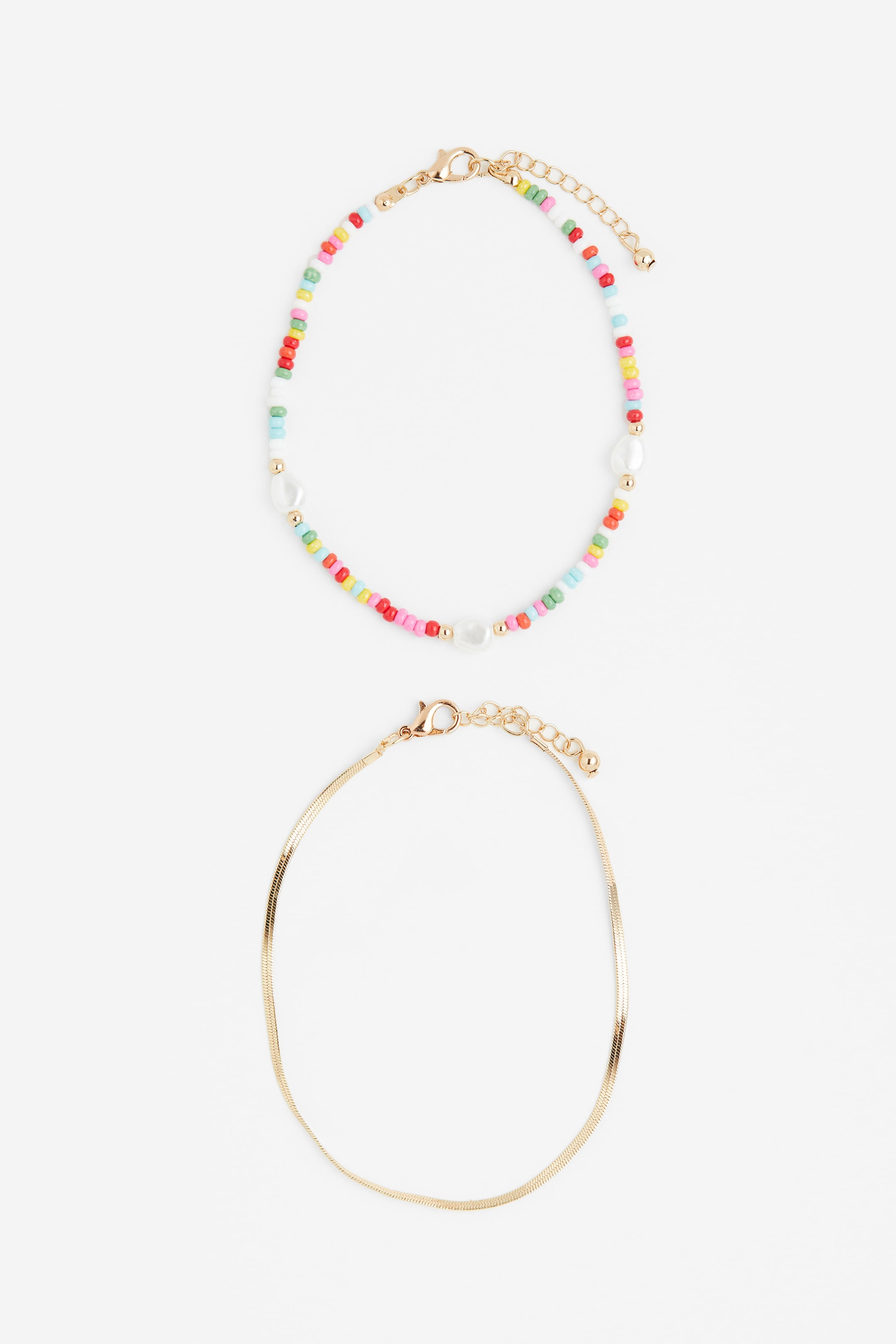 2pack anklets Goldcoloured/White Ladies H&M GB