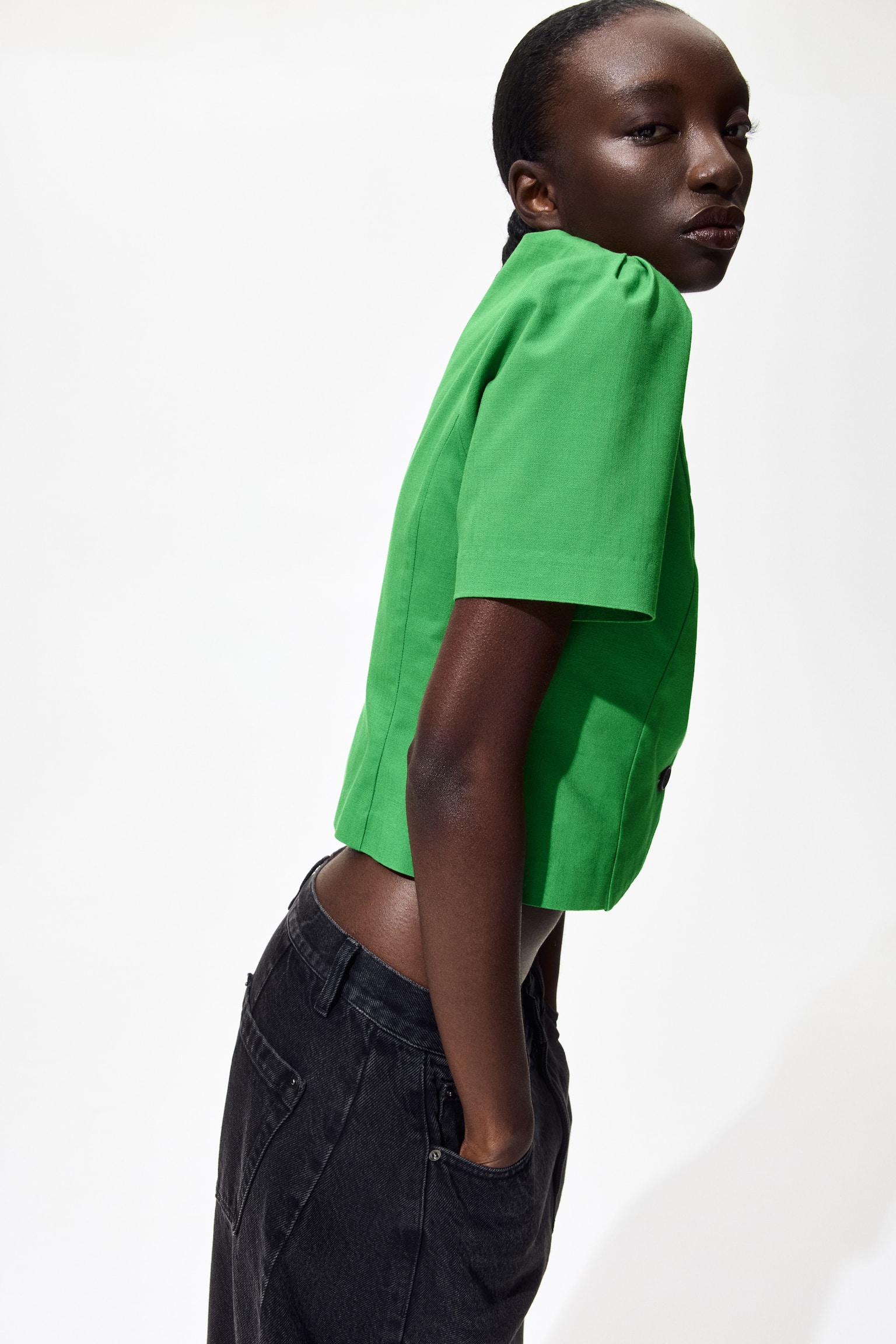 Scoop-neck blouse - Green - 5