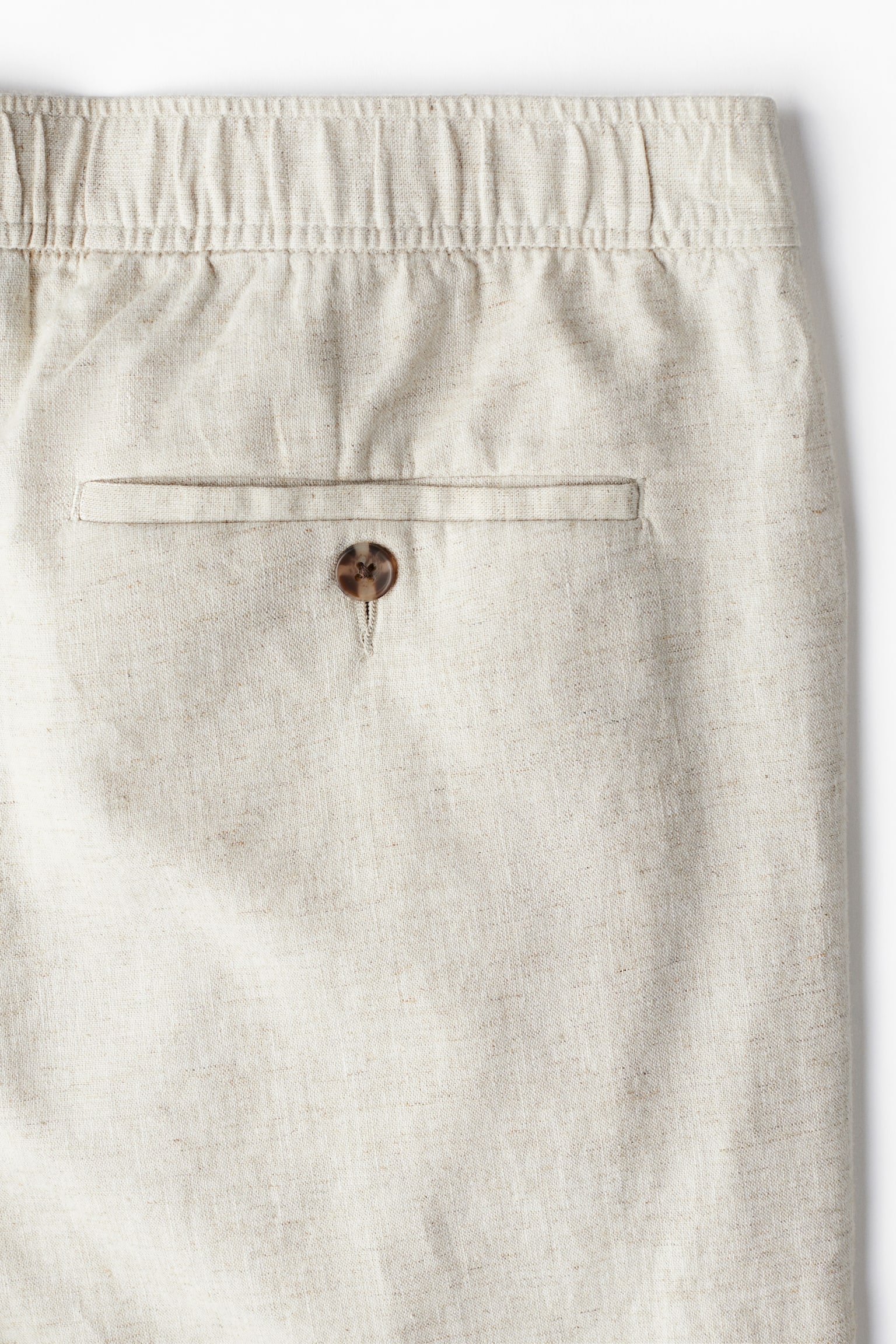 Regular Fit Linen-blend shorts - Light beige/White/Black - 6