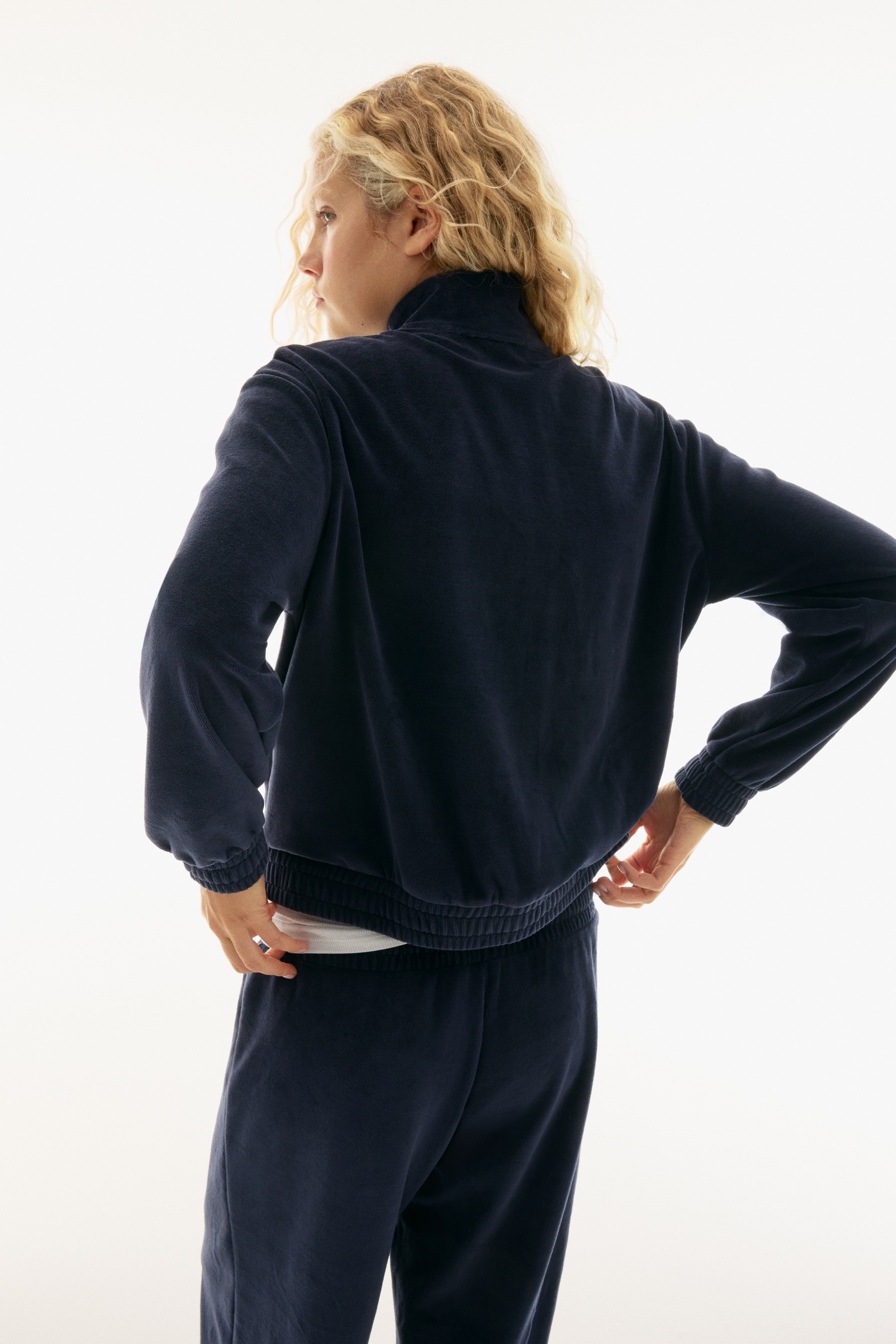 Velour zip-through jacket