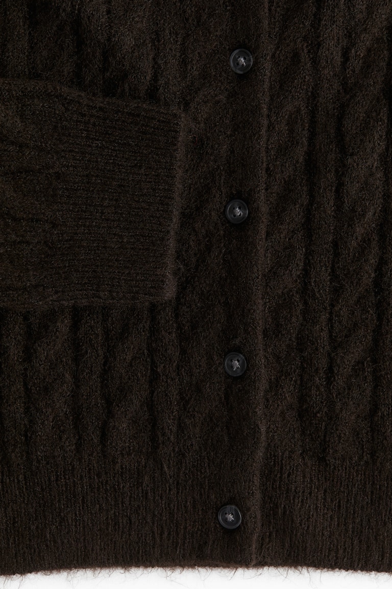 ケーブルニットカーディガン - ダークブラウン - レディース | H&M JP 