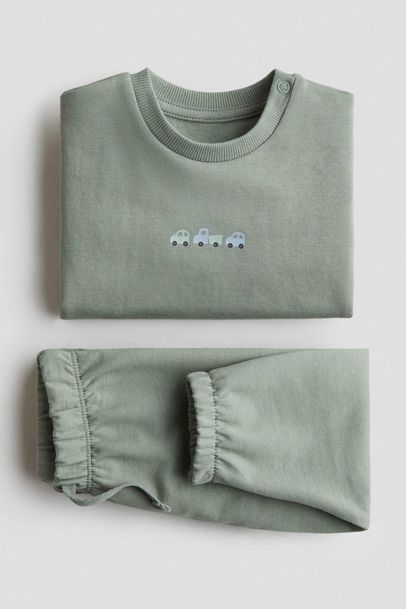 Детские комплекты H&M 2-piece Sweatsuit, цвет: Пыльный зелёный — фото 2