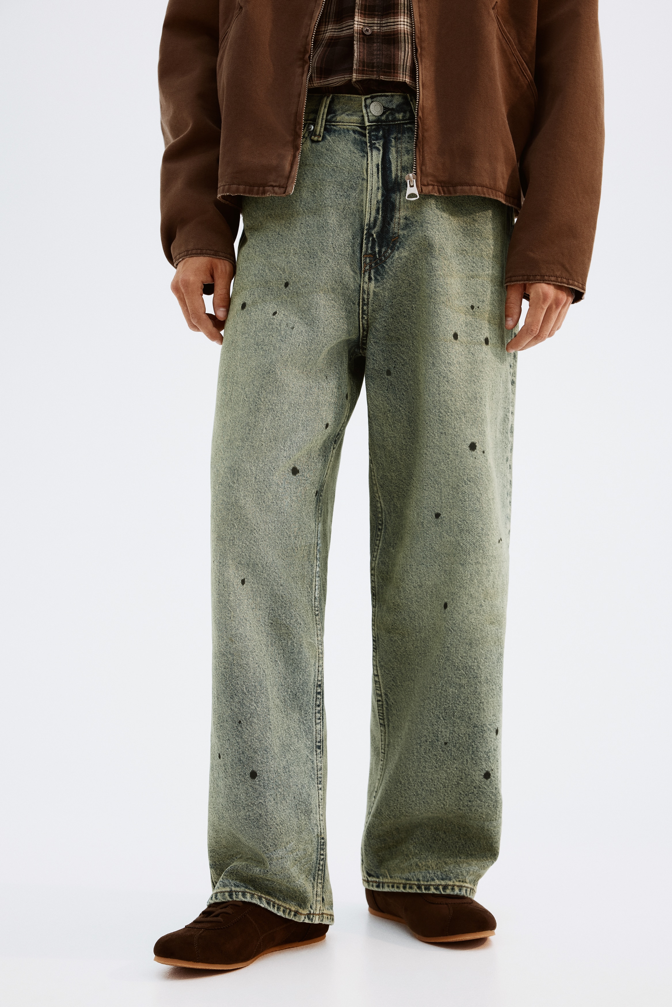 Men's Denim green Baggy Jeans | H&M US
