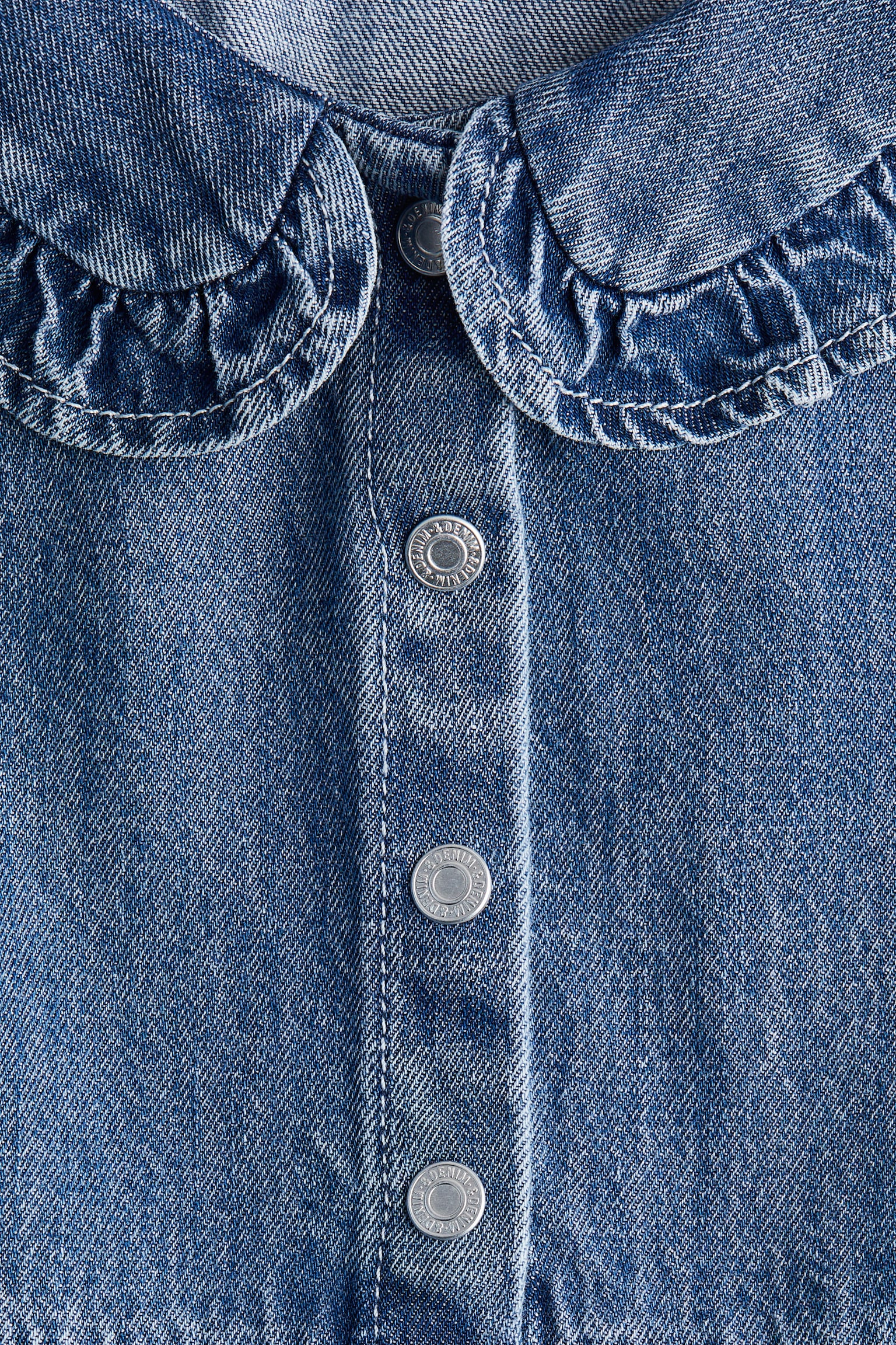 Džínsové šaty s golierom - Džínsovomodrá - 3