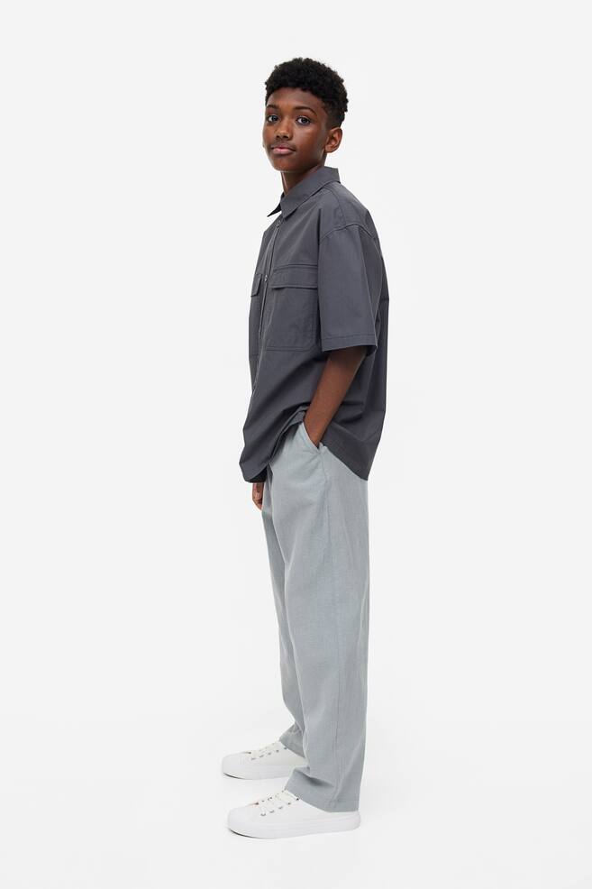 Loose Fit linen-blend trousers - Light grey-blue/Light beige/Light khaki green/White/dc - 2