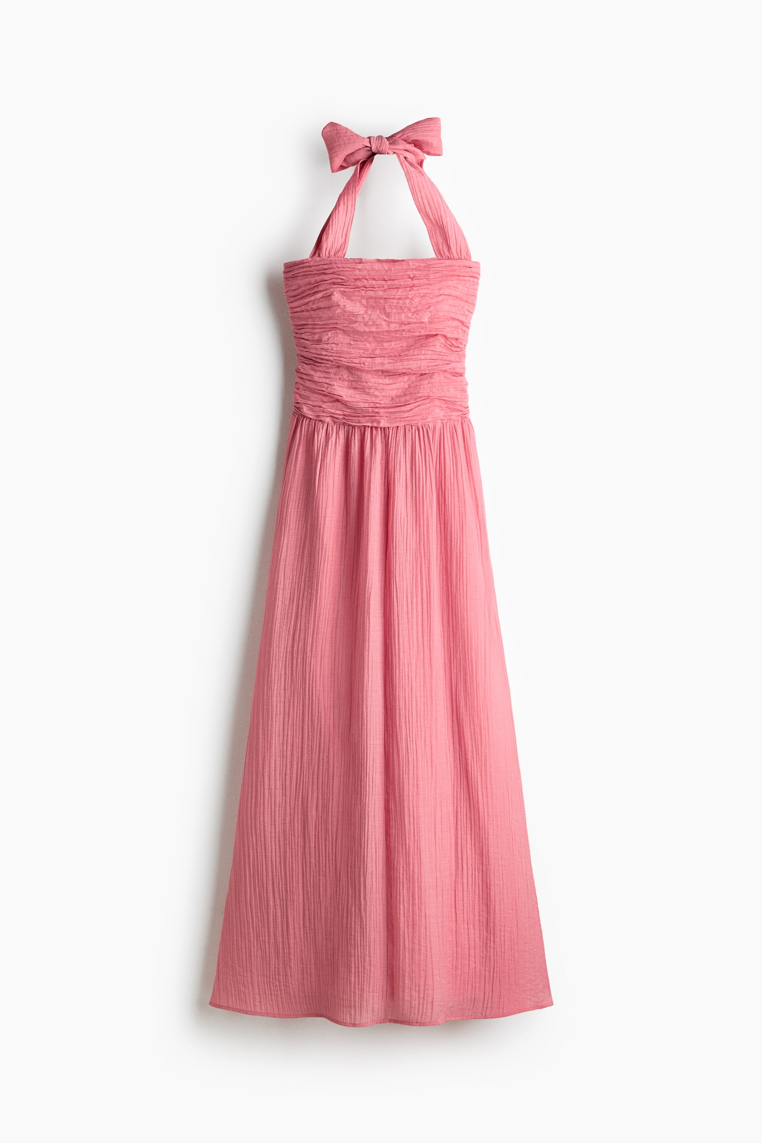 Gathered halterneck dress - Pink - 2