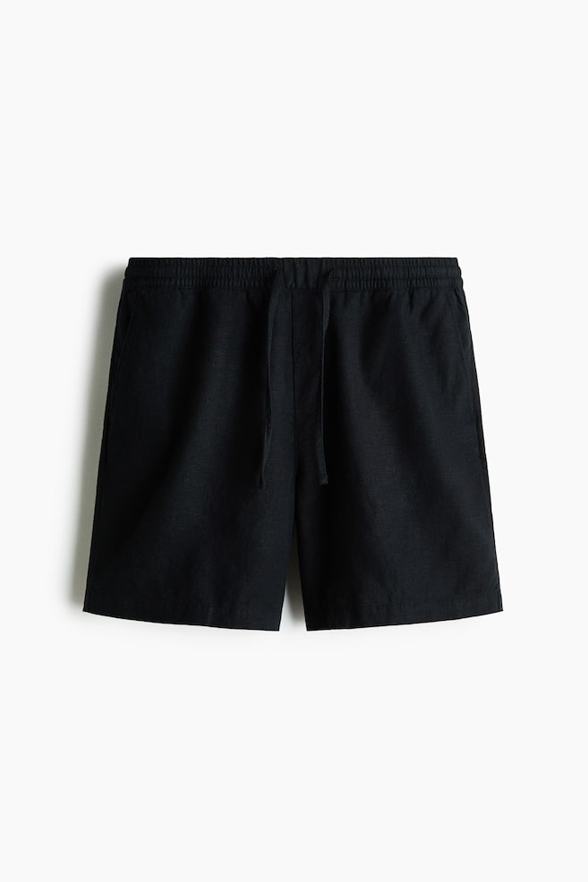Shorts aus Leinengemisch in Relaxed Fit - Schwarz/Marineblau/Weiß/Weiß/Gestreift/Braun - 1