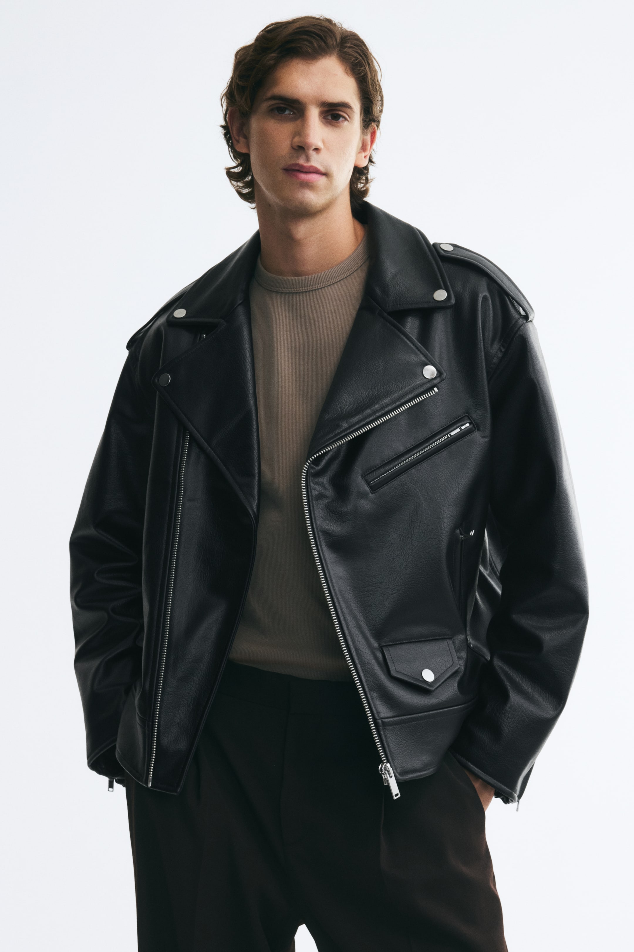 Grösseres Bild ansehen: Bikerjacke - Schwarz - HERREN | H&M CH 1