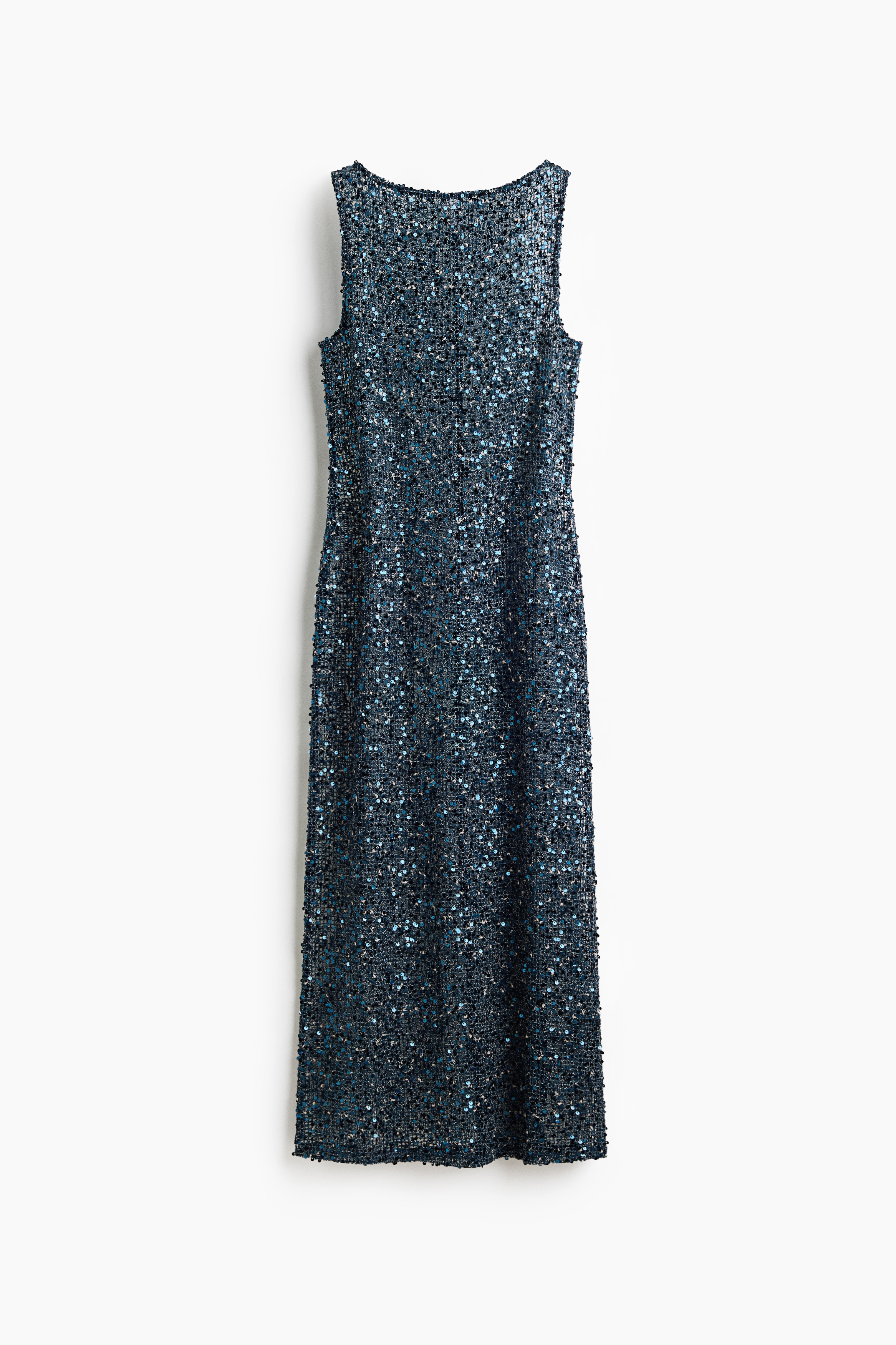Netzkleid mit Pailletten-Dunkeltürkis