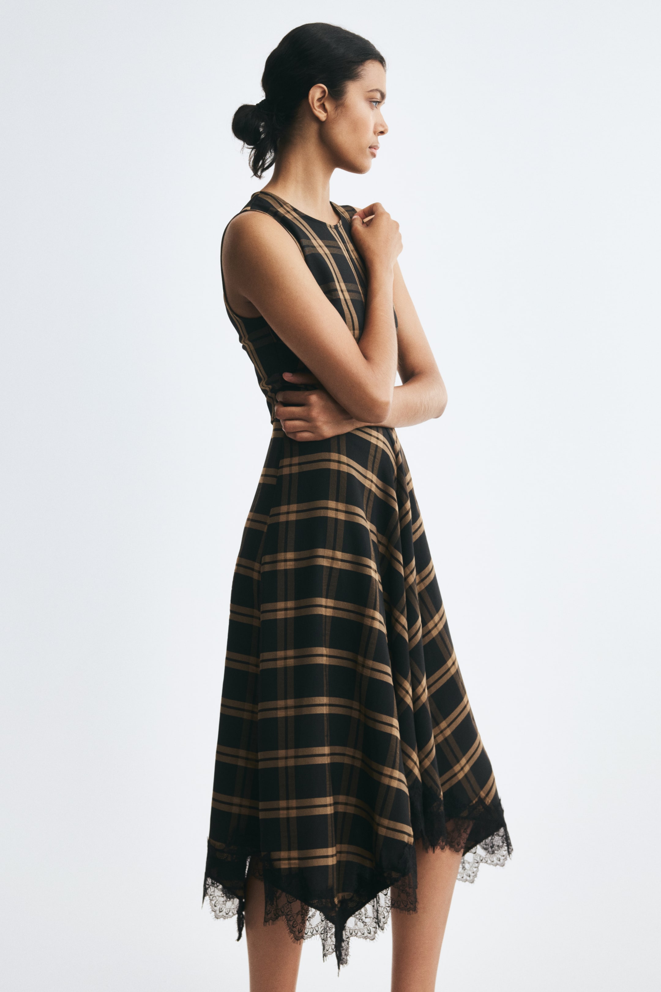 Lace-Trimmed Handkerchief Dress