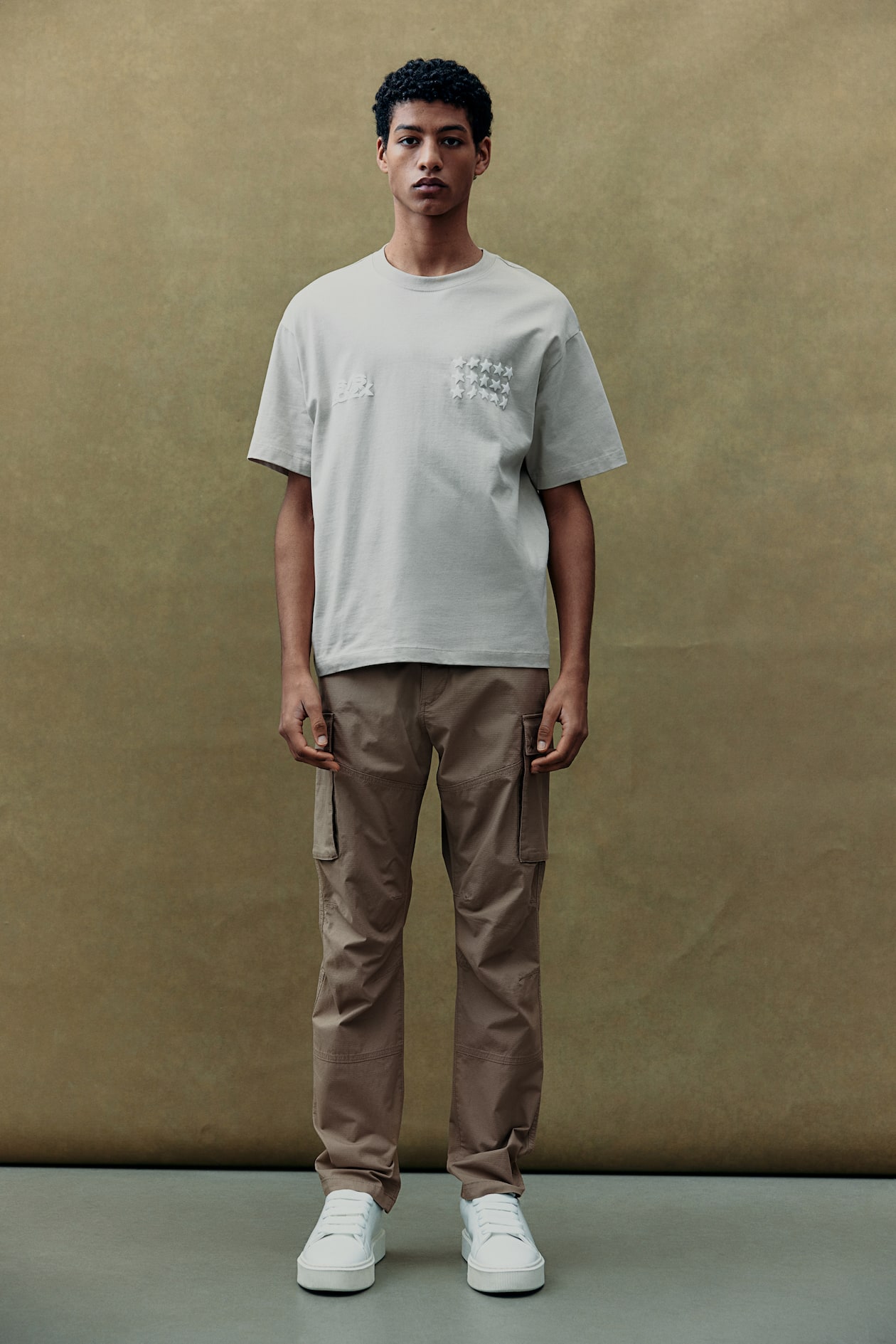 Slim Fit Ripstop cargo trousers Dark beige Men H&M