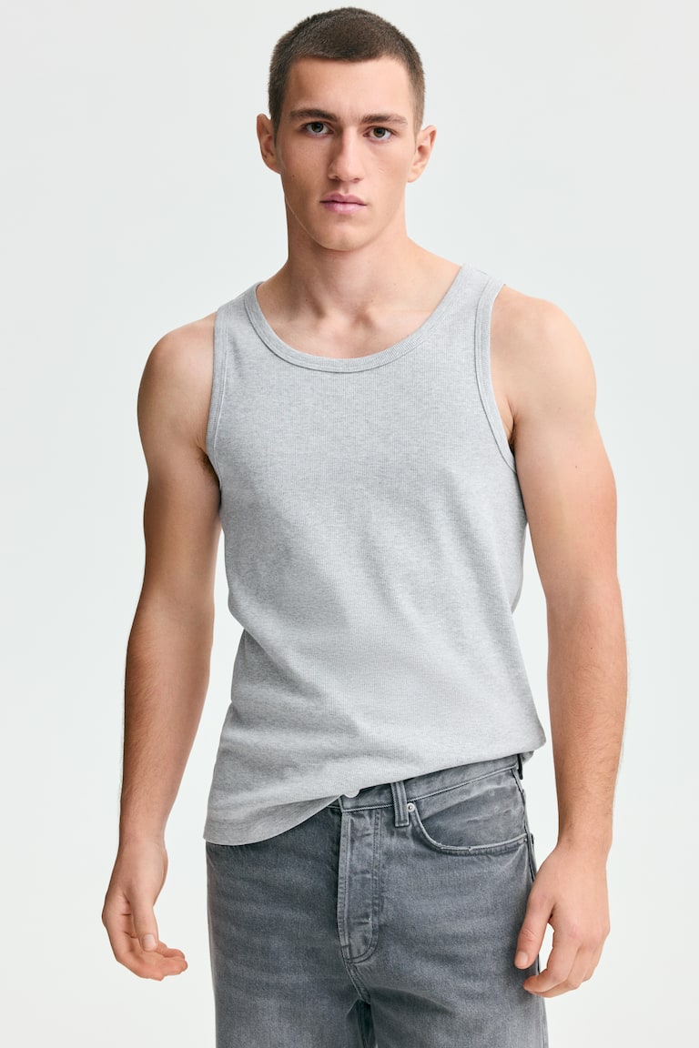 Rebrasta majica bez rukava Slim Fit