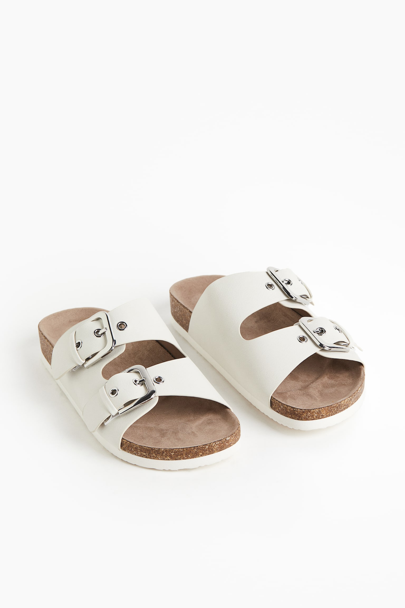 Two-strap slides - White/Brown/Black - 6