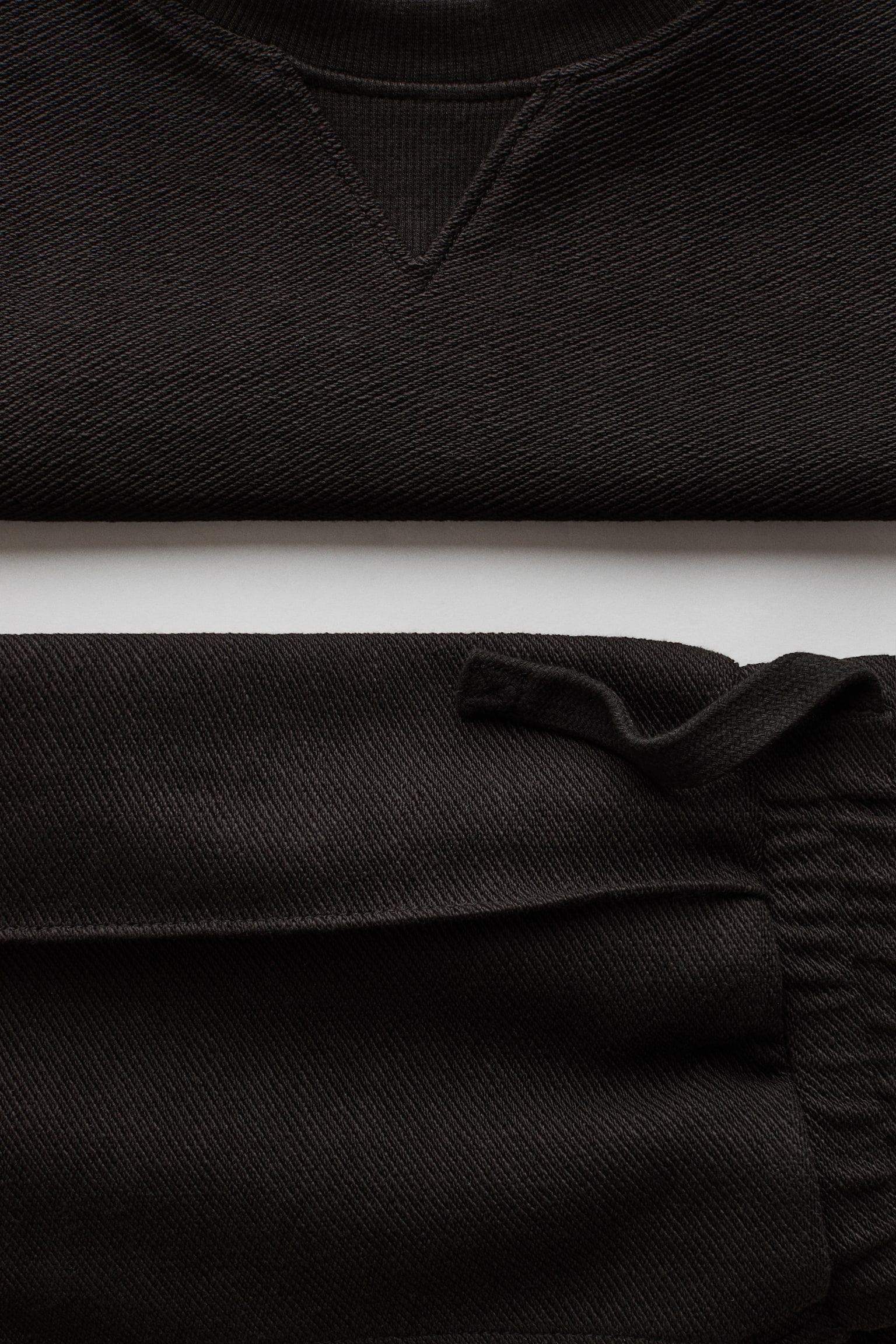 Детские комплекты H&M 2-Piece Textured Sweatsuit, цвет: Тёмный серый — фото 2