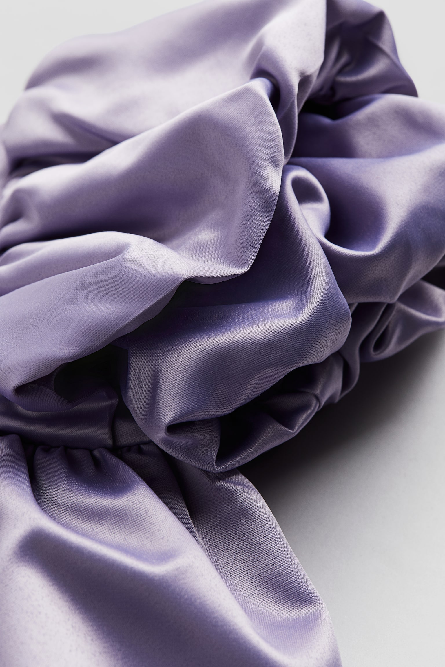 Puff Sleeve Satin Dress - Light purple - 5