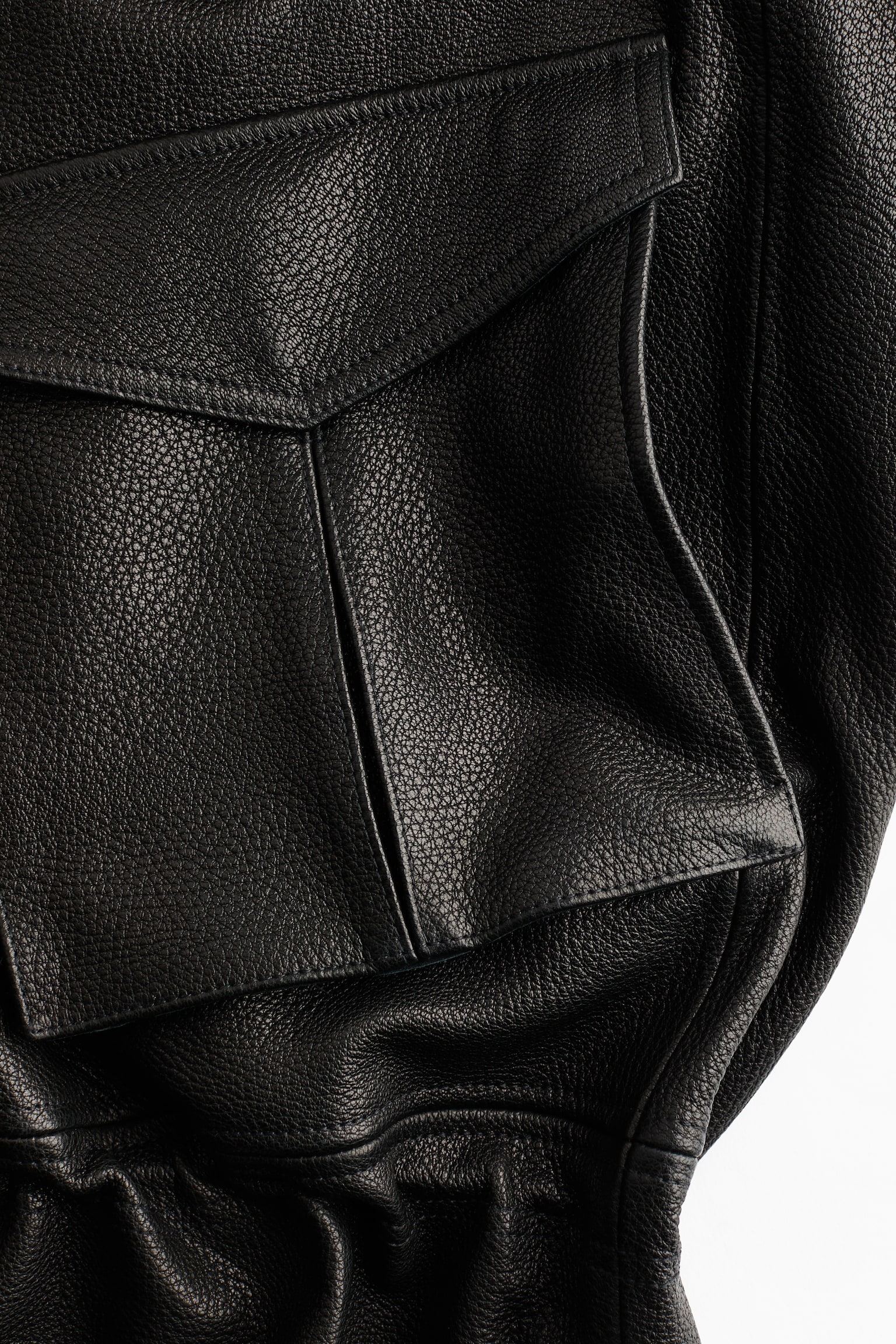 Peplum leather jacket - Black - 9