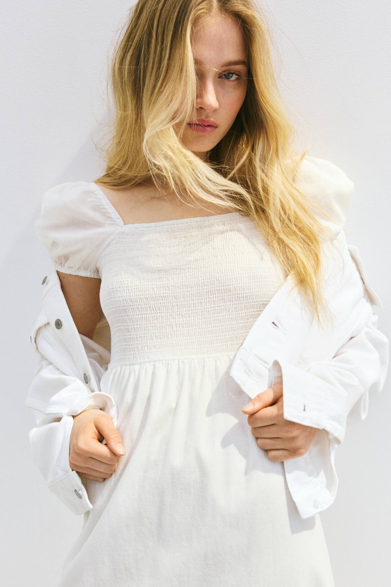 Puff-Sleeved Cotton Dress - image 4