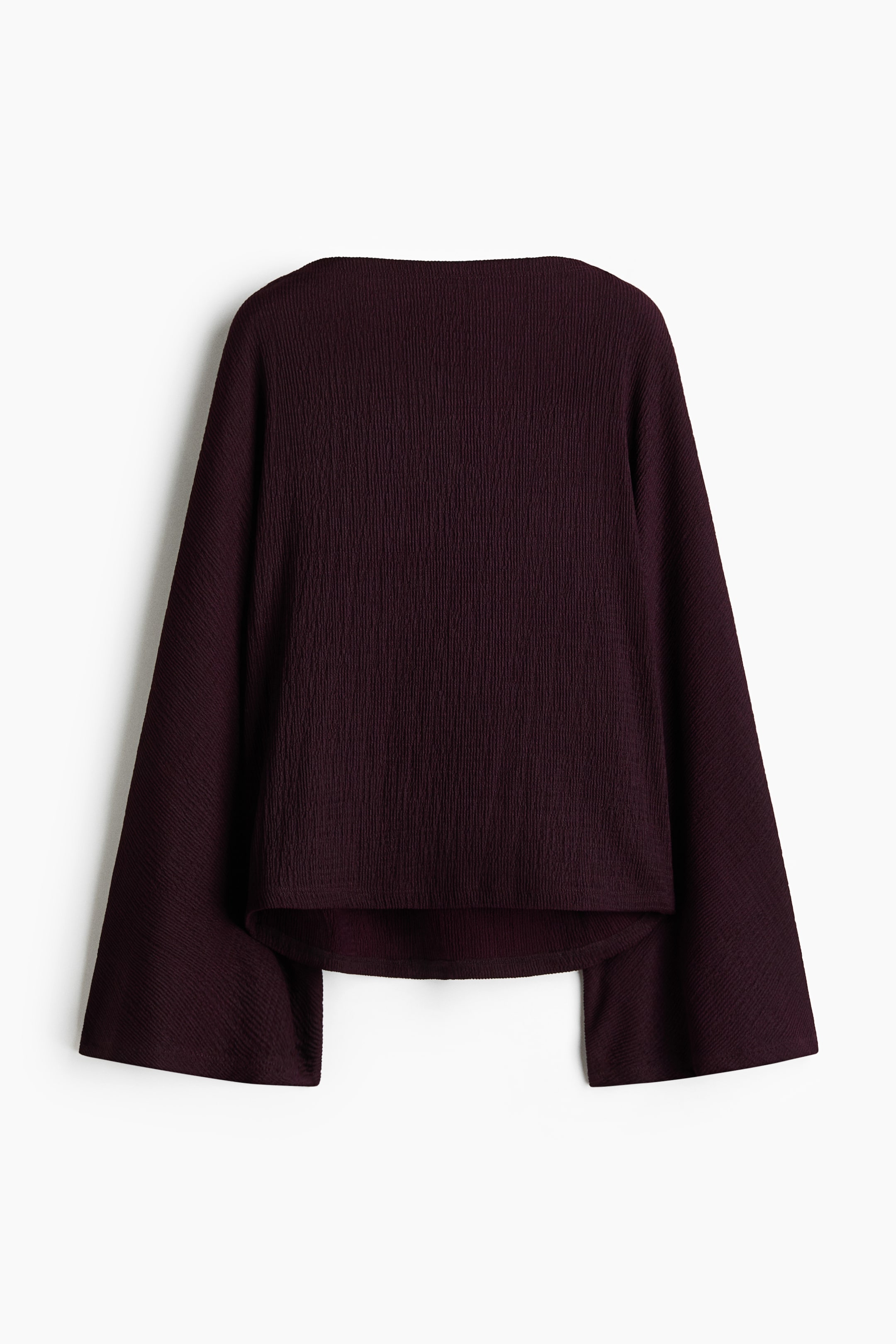 Crinkled Batwing-Sleeved Top