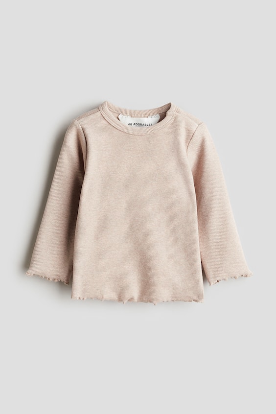 Детские топы H&M Ribbed Long-Sleeved Top