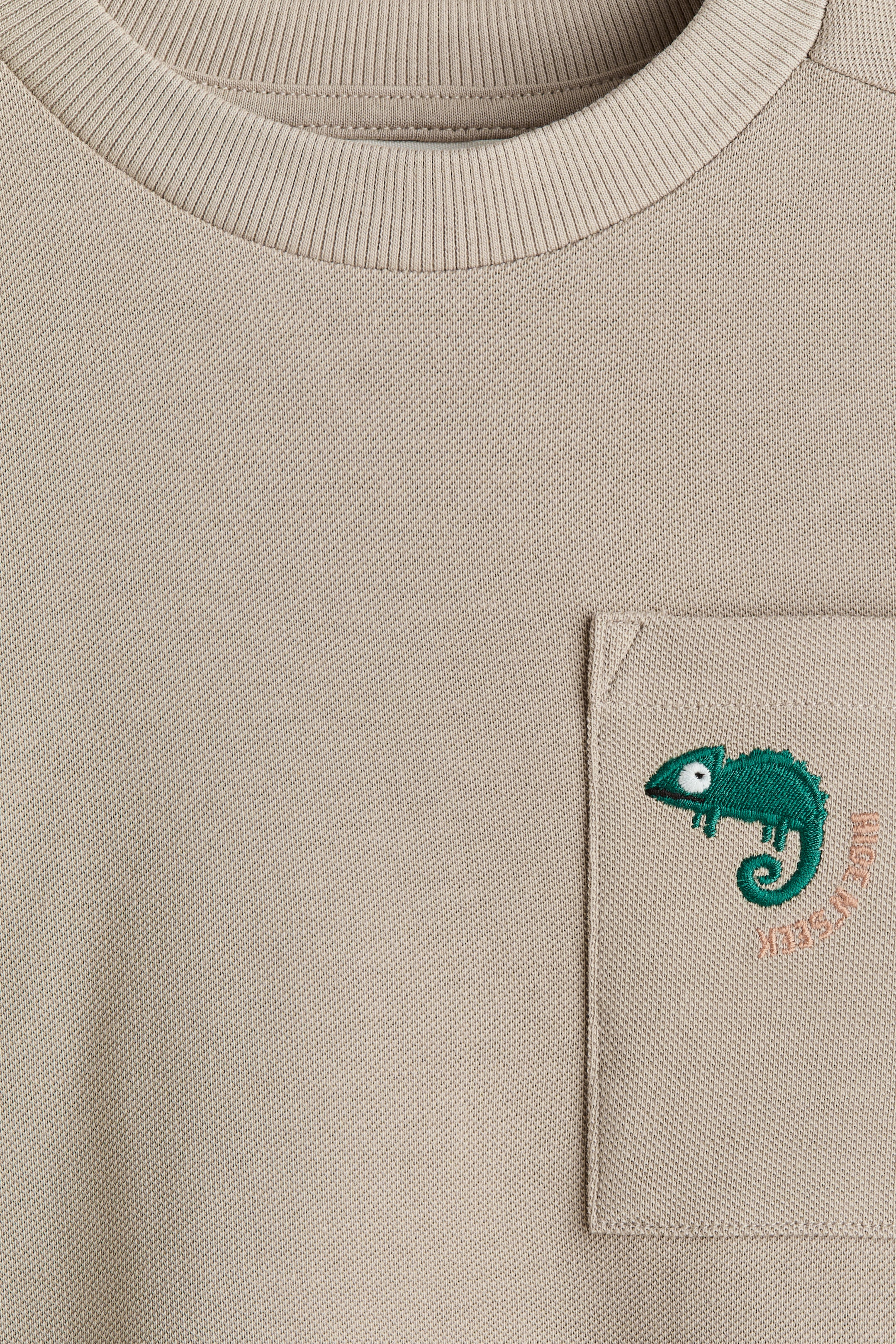 Embroidered-Motif Piqué T-Shirt